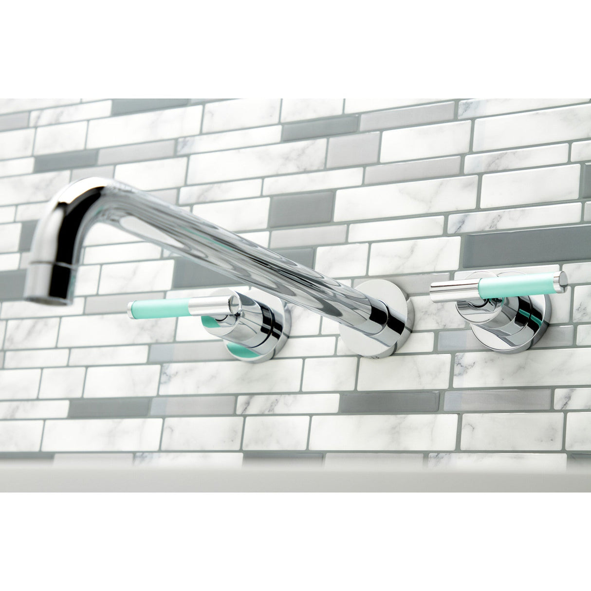 Kaiser KS8041CKL Two-Handle 3-Hole Wall Mount Roman Tub Faucet, Polished Chrome
