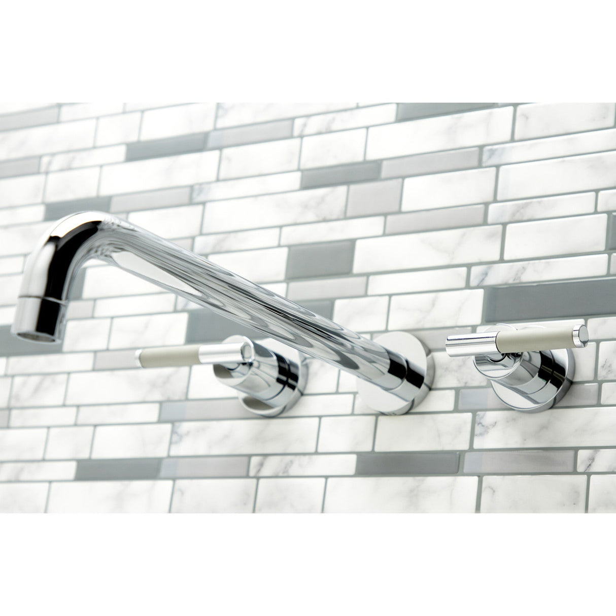 Kaiser KS8041CKL Two-Handle 3-Hole Wall Mount Roman Tub Faucet, Polished Chrome