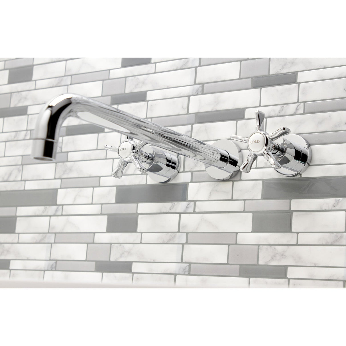 Hamilton KS8041NX Two-Handle 3-Hole Wall Mount Roman Tub Faucet, Polished Chrome