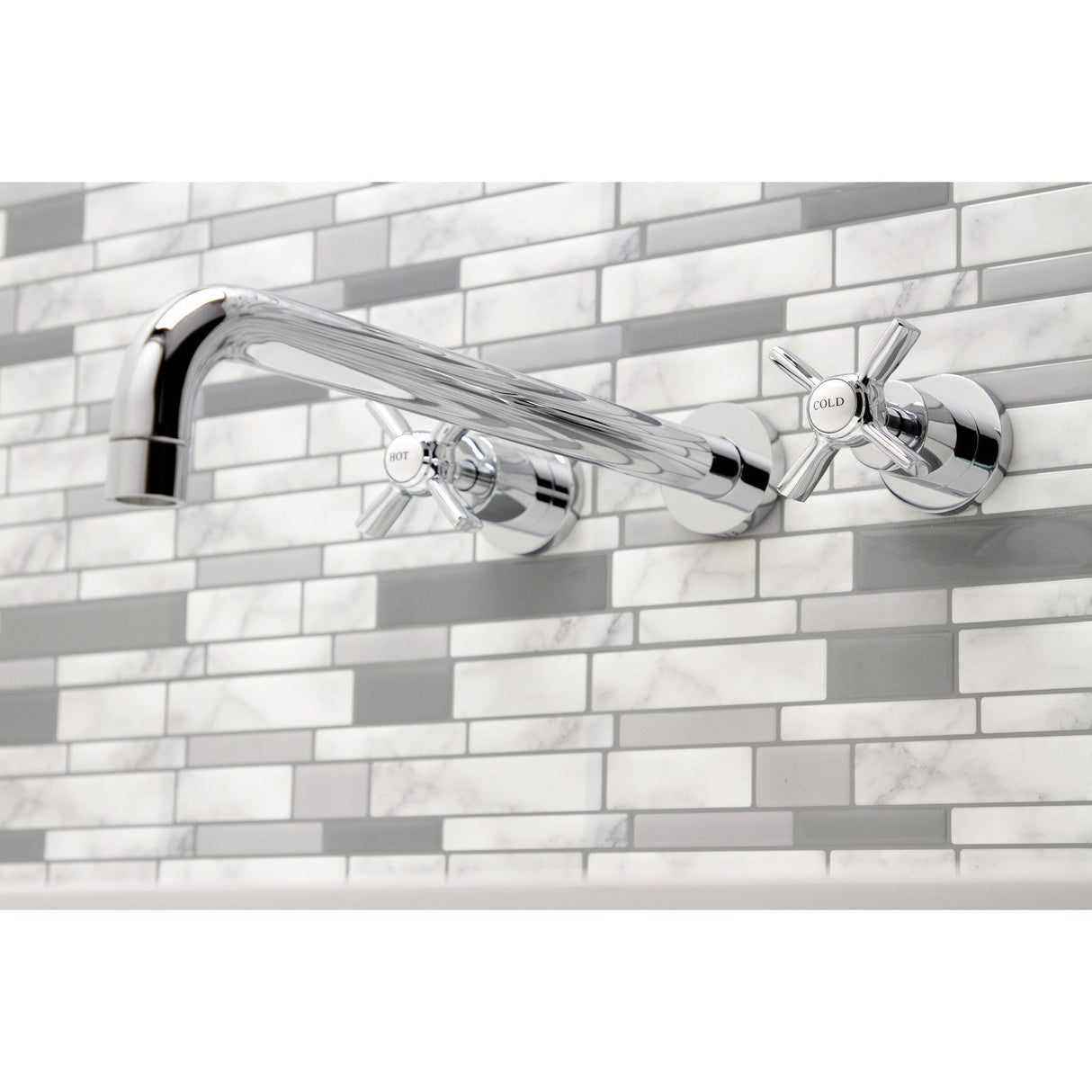 Millennium KS8041ZX Two-Handle 3-Hole Wall Mount Roman Tub Faucet, Polished Chrome