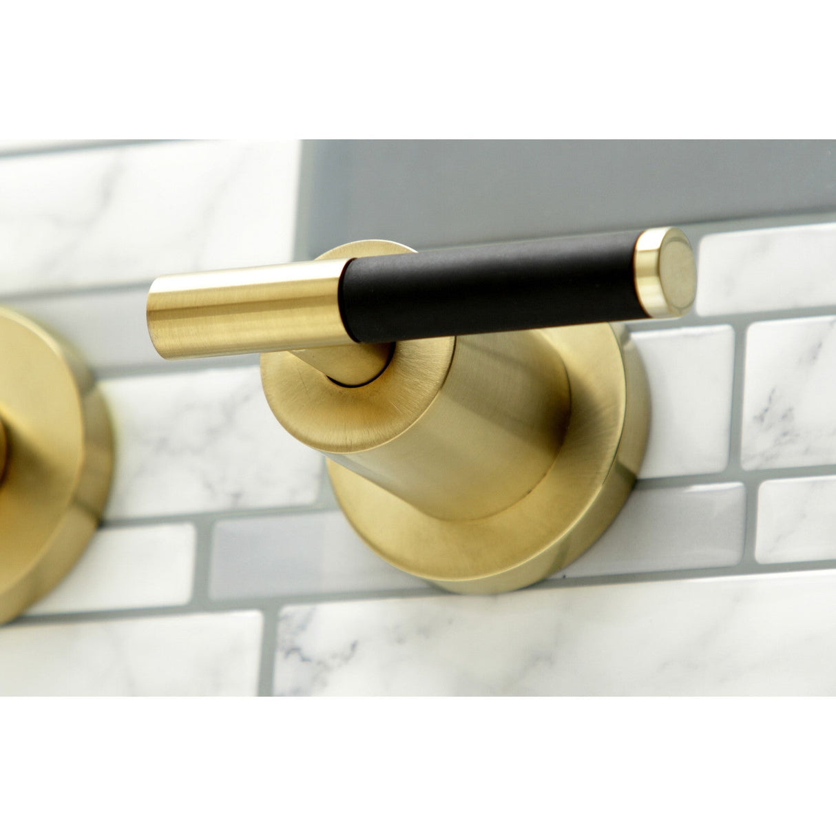 Kaiser KS8047CKL Two-Handle 3-Hole Wall Mount Roman Tub Faucet, Brushed Brass