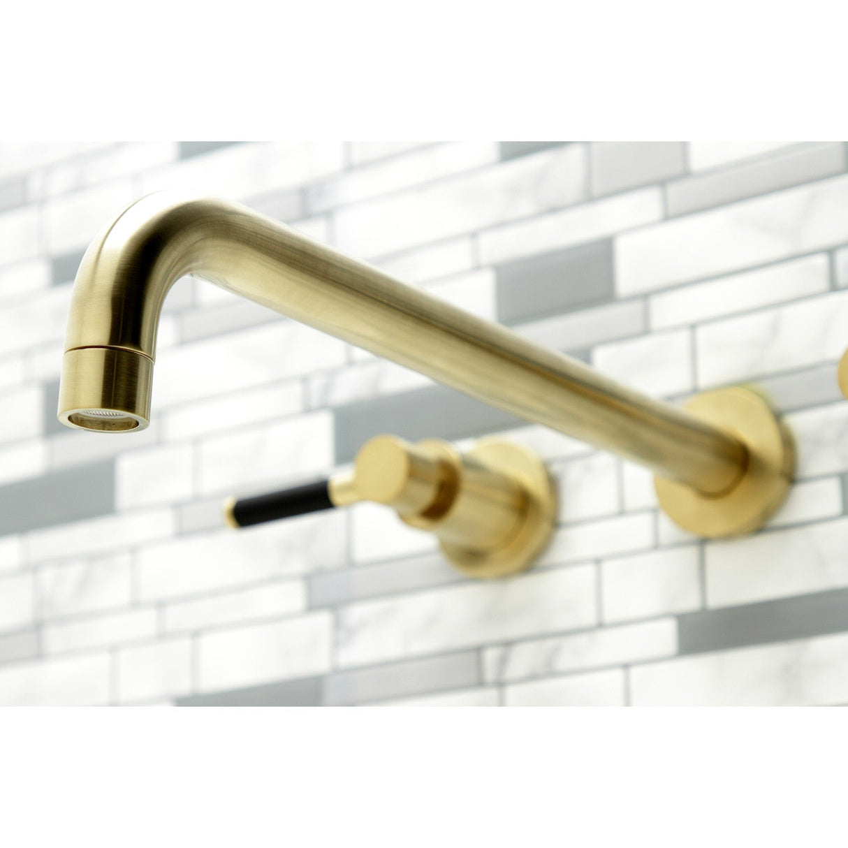 Kaiser KS8047DKL Two-Handle 3-Hole Wall Mount Roman Tub Faucet, Brushed Brass