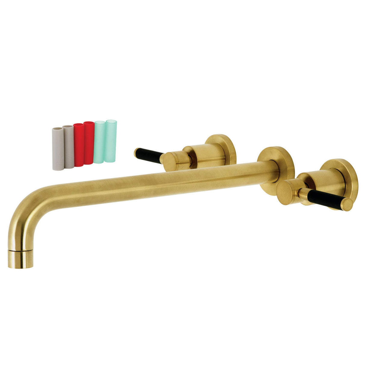 Kaiser KS8047DKL Two-Handle 3-Hole Wall Mount Roman Tub Faucet, Brushed Brass