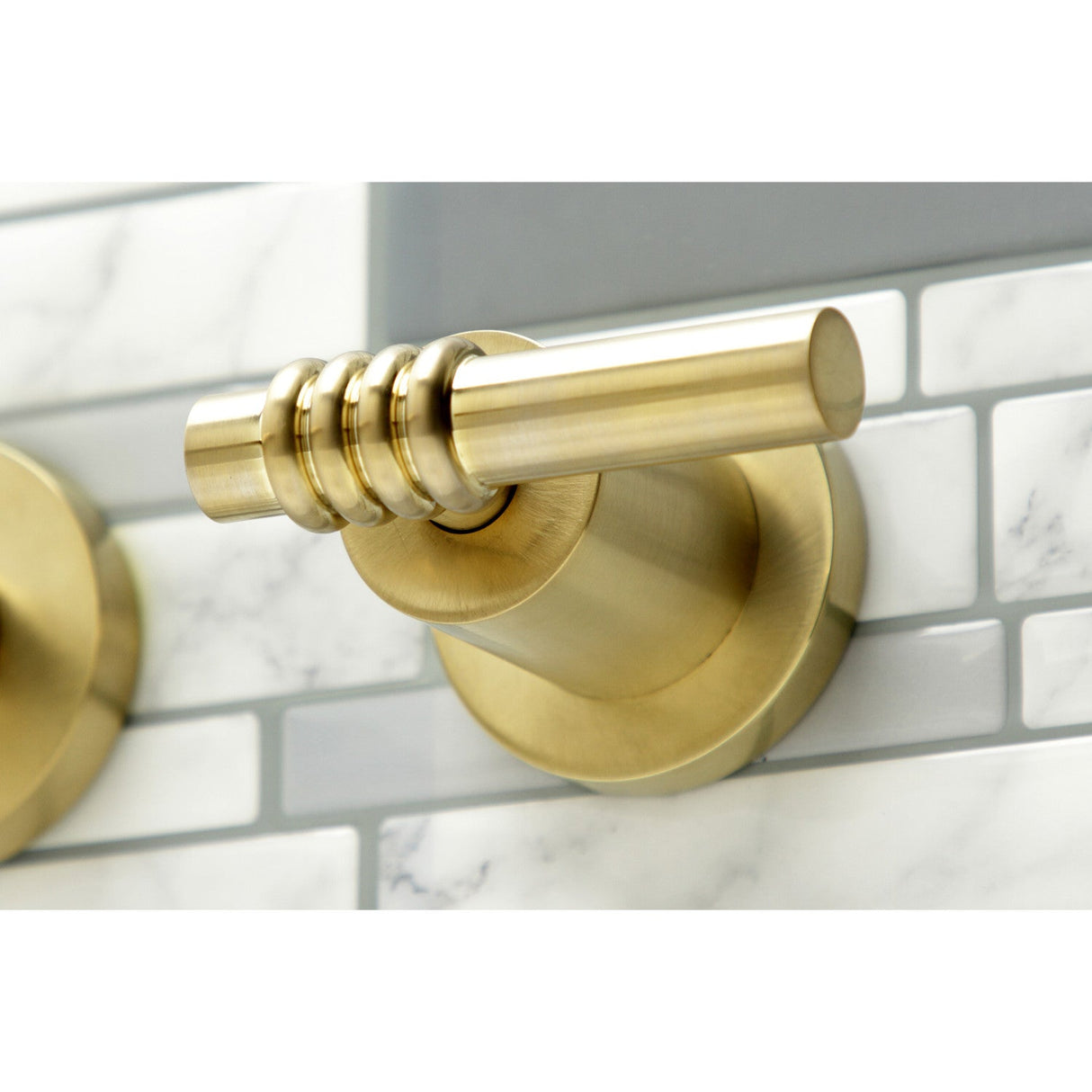 Milano KS8047ML Two-Handle 3-Hole Wall Mount Roman Tub Faucet, Brushed Brass