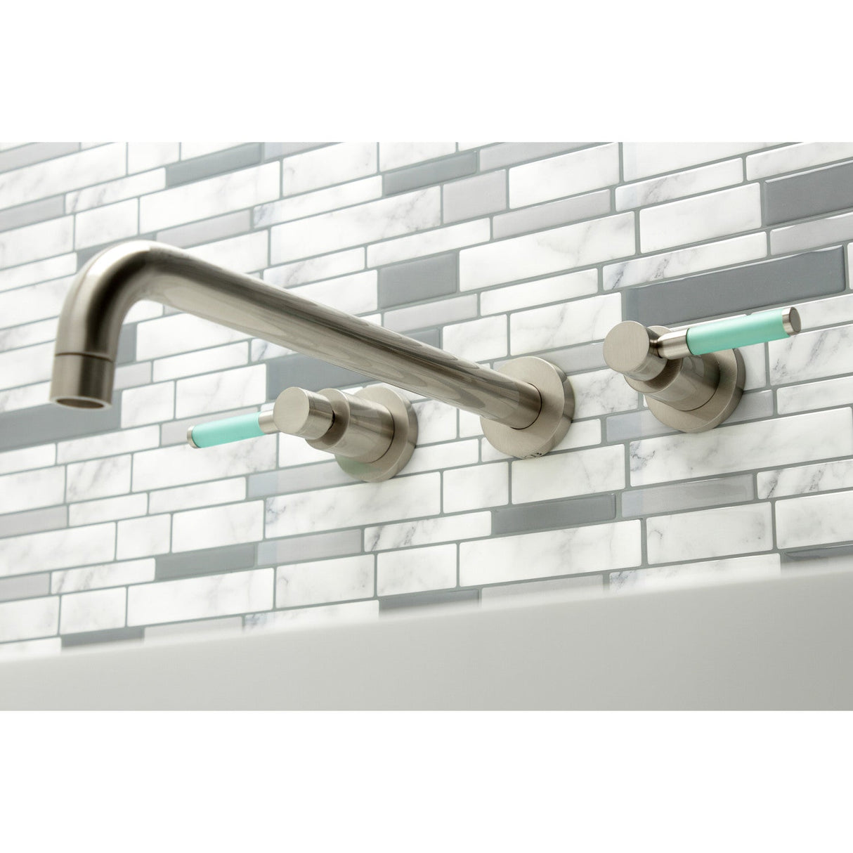 Kaiser KS8048DKL Two-Handle 3-Hole Wall Mount Roman Tub Faucet, Brushed Nickel
