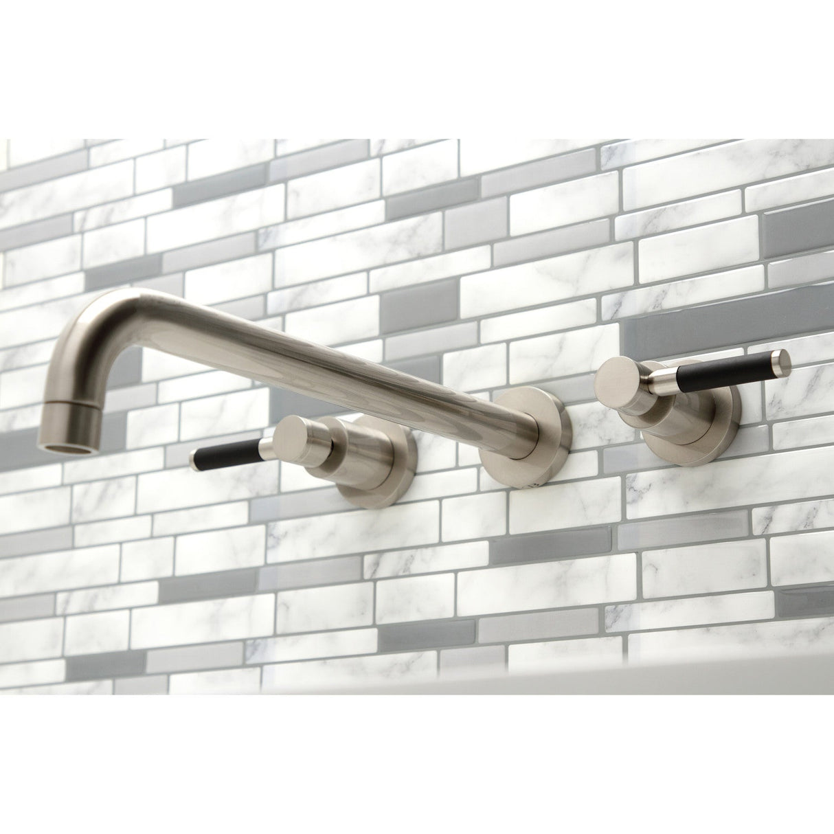Kaiser KS8048DKL Two-Handle 3-Hole Wall Mount Roman Tub Faucet, Brushed Nickel