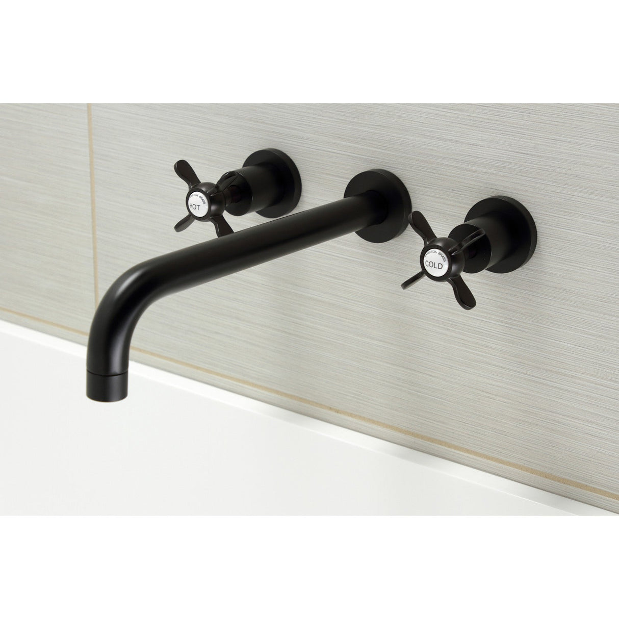 Essex KS8050BEX Two-Handle 3-Hole Wall Mount Roman Tub Faucet, Matte Black