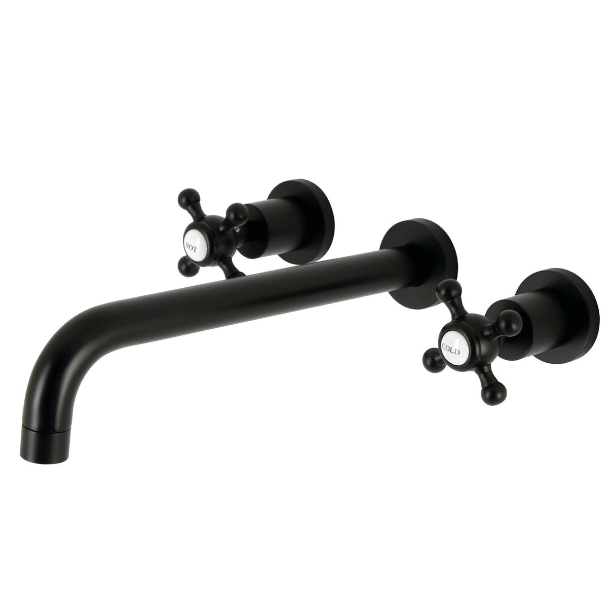 Metropolitan KS8050BX Two-Handle 3-Hole Wall Mount Roman Tub Faucet, Matte Black