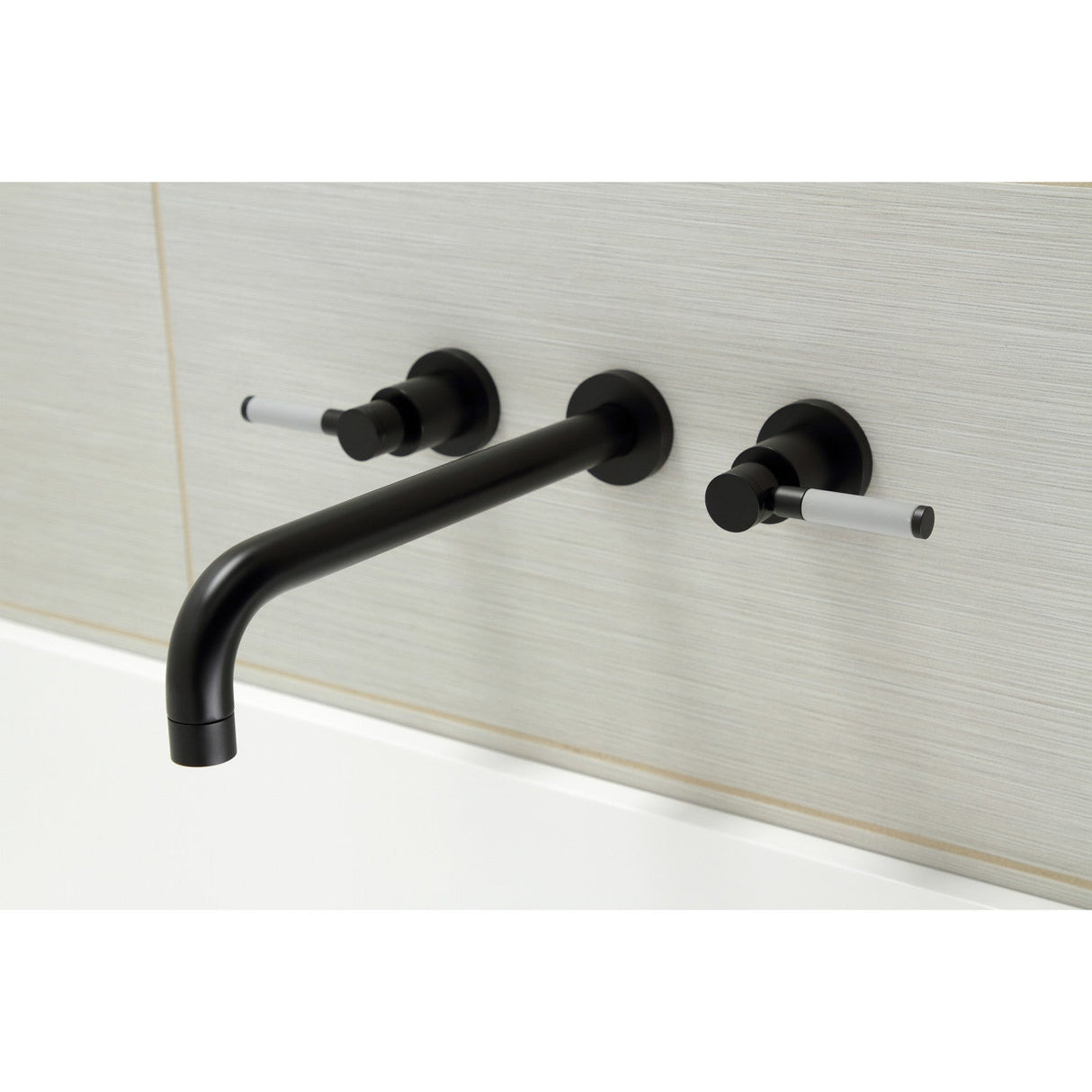 Kaiser KS8050DKL Two-Handle 3-Hole Wall Mount Roman Tub Faucet, Matte Black