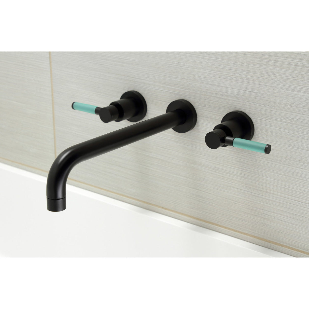Kaiser KS8050DKL Two-Handle 3-Hole Wall Mount Roman Tub Faucet, Matte Black