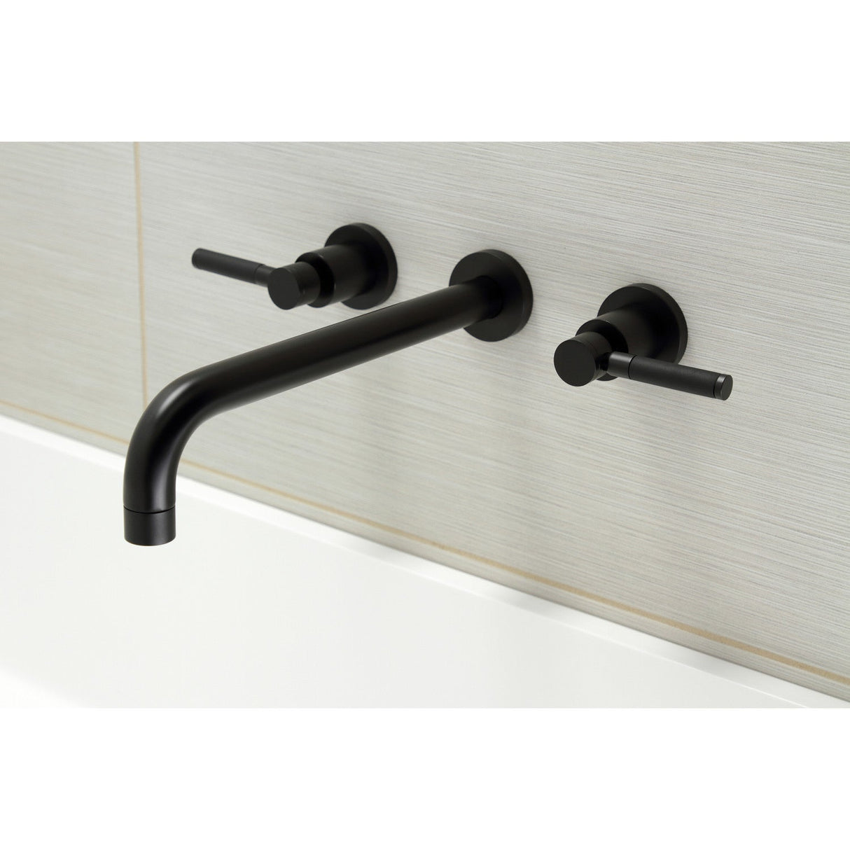 Kaiser KS8050DKL Two-Handle 3-Hole Wall Mount Roman Tub Faucet, Matte Black