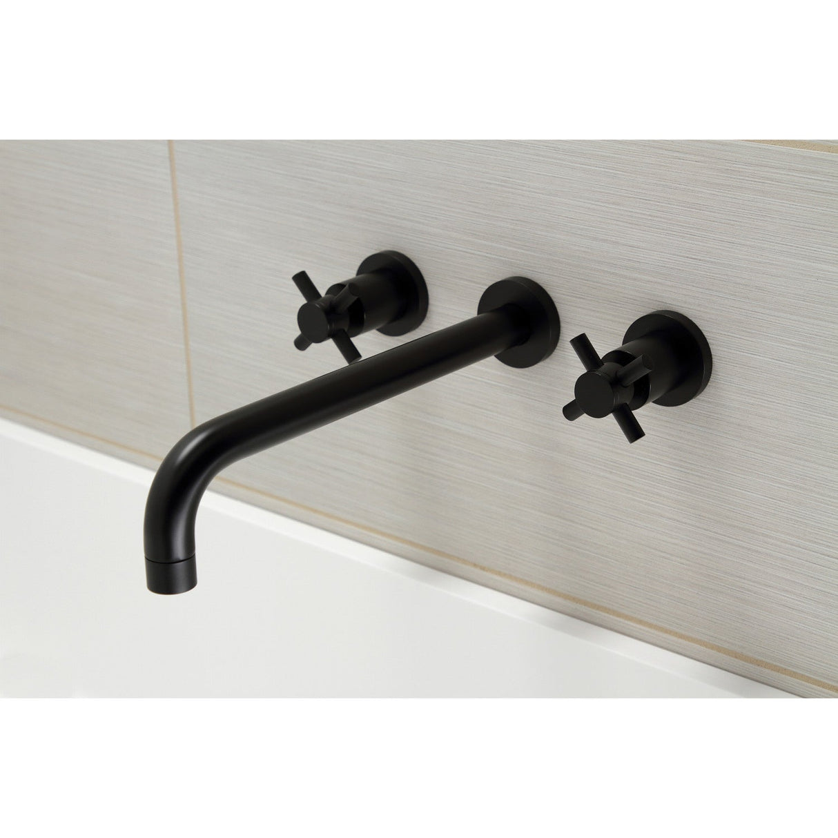 Concord KS8050DX Two-Handle 3-Hole Wall Mount Roman Tub Faucet, Matte Black