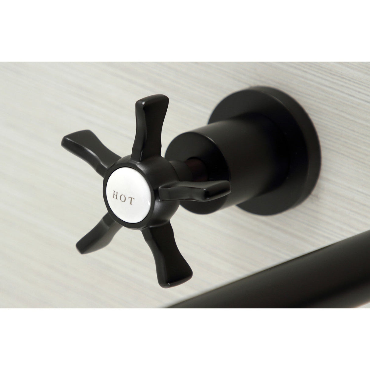 Hamilton KS8050NX Two-Handle 3-Hole Wall Mount Roman Tub Faucet, Matte Black