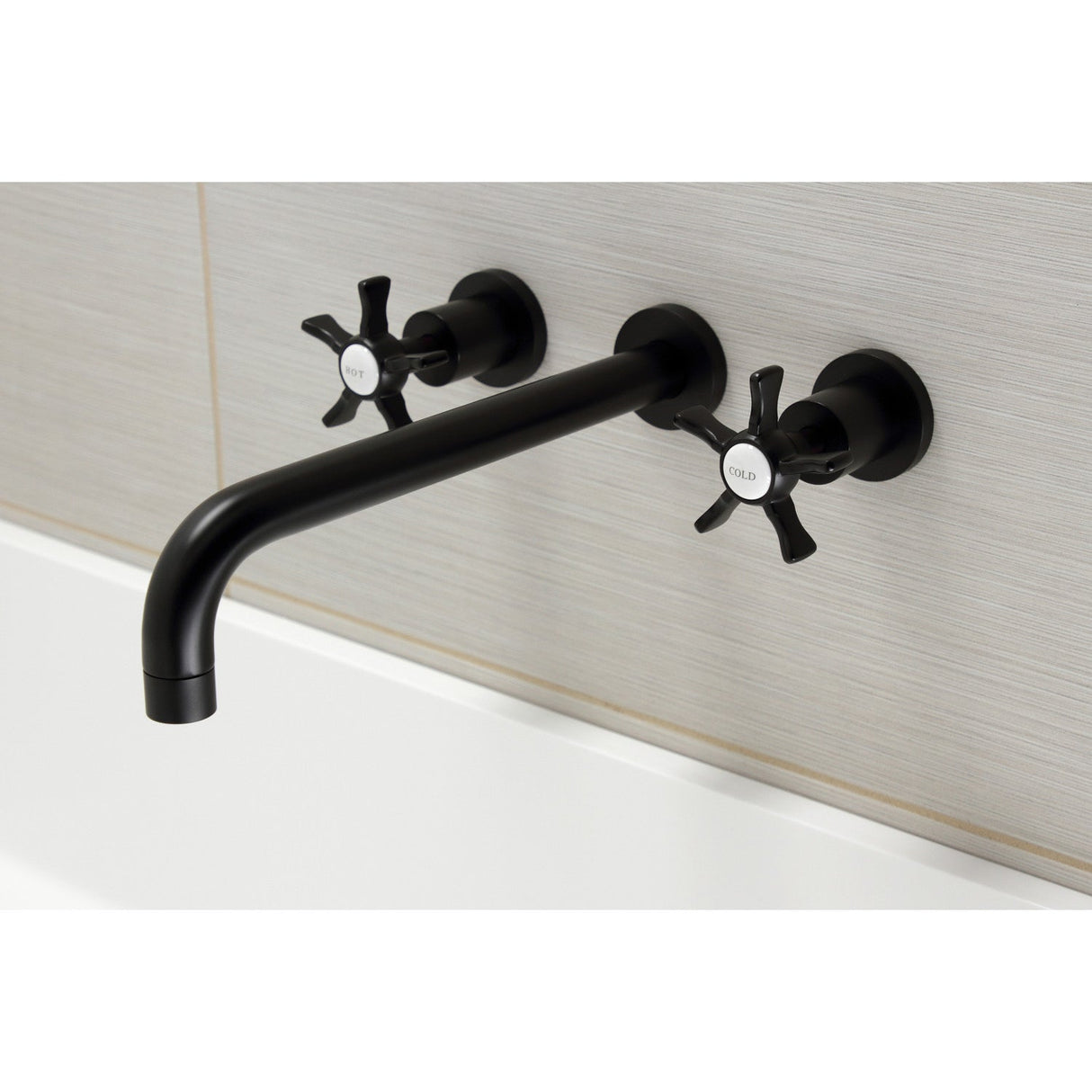 Hamilton KS8050NX Two-Handle 3-Hole Wall Mount Roman Tub Faucet, Matte Black