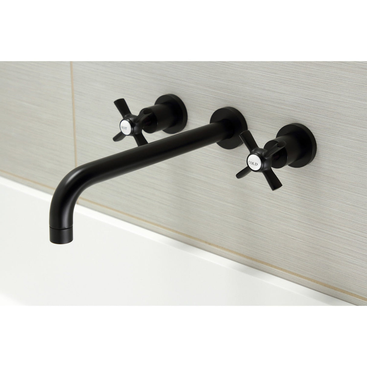 Millennium KS8050ZX Two-Handle 3-Hole Wall Mount Roman Tub Faucet, Matte Black