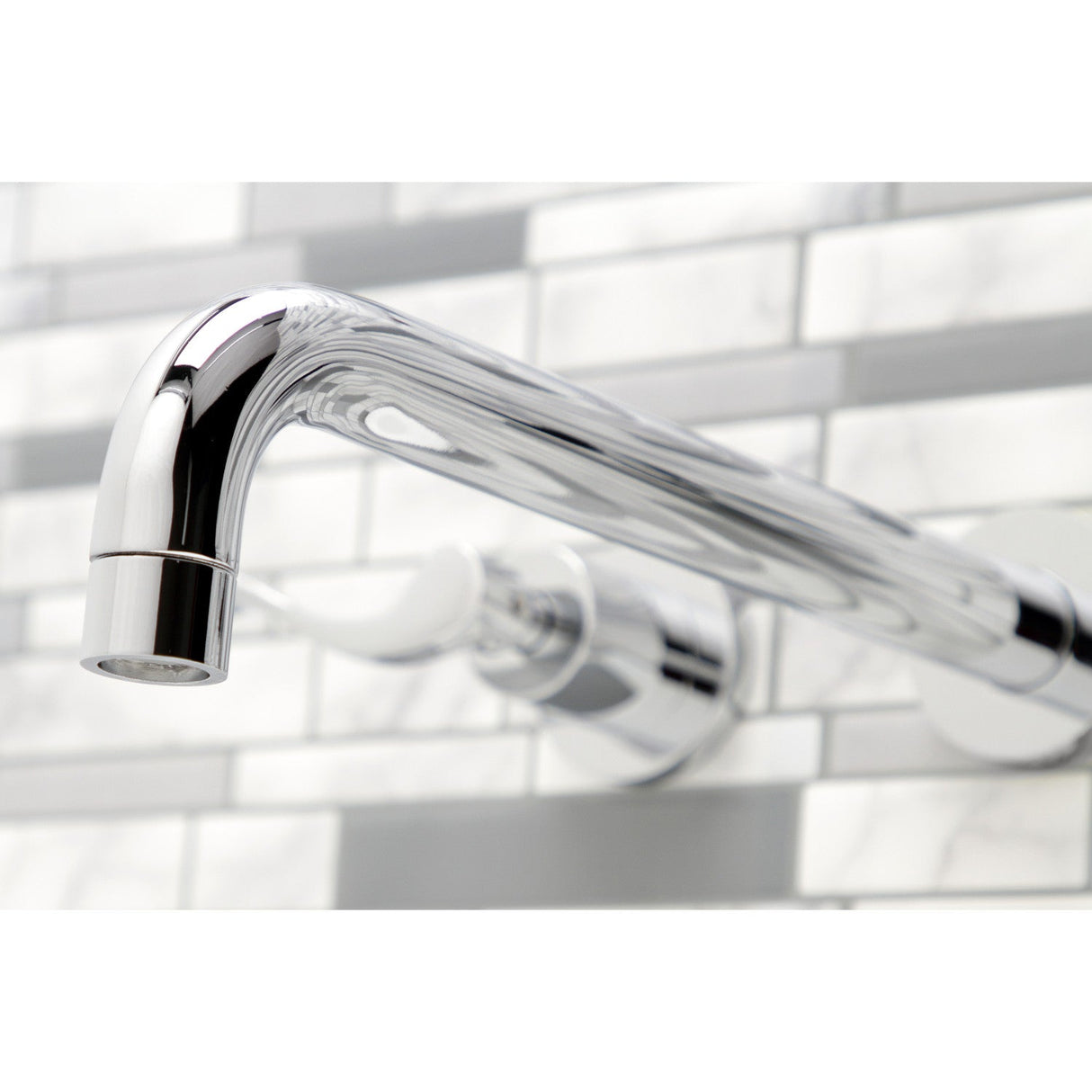 NuWave KS8051DFL Two-Handle 3-Hole Wall Mount Roman Tub Faucet, Polished Chrome