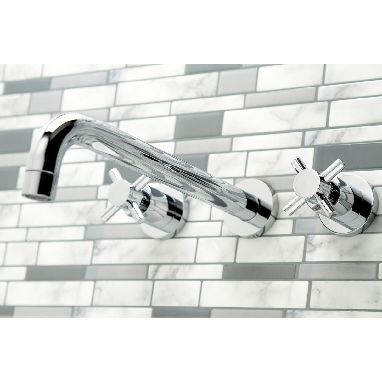 Concord KS8051DX Two-Handle 3-Hole Wall Mount Roman Tub Faucet, Polished Chrome