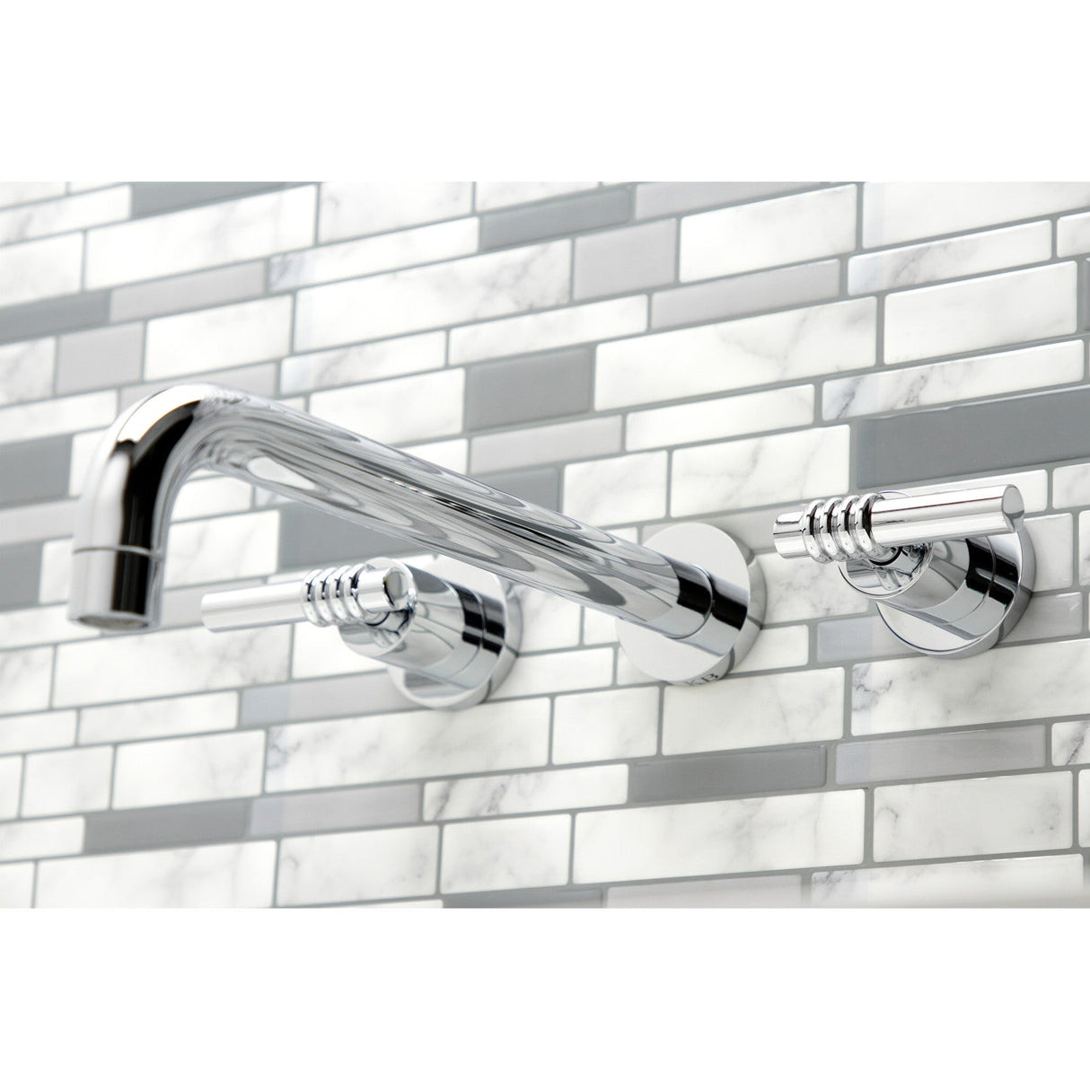 Milano KS8051ML Two-Handle 3-Hole Wall Mount Roman Tub Faucet, Polished Chrome