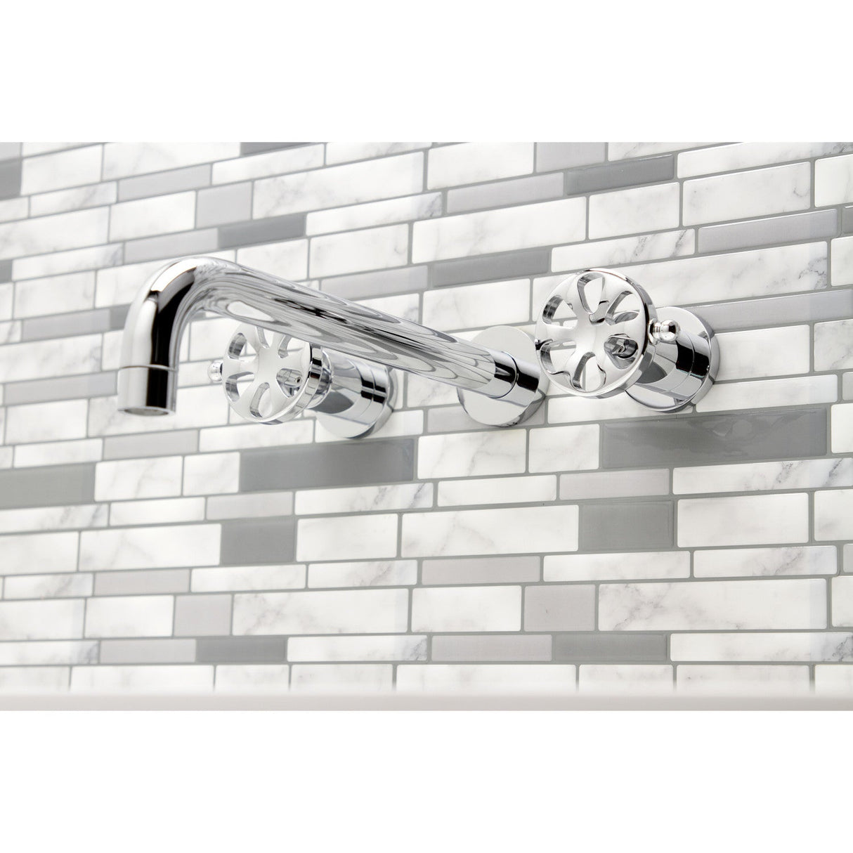 Belknap KS8051RX Two-Handle 3-Hole Wall Mount Roman Tub Faucet, Polished Chrome
