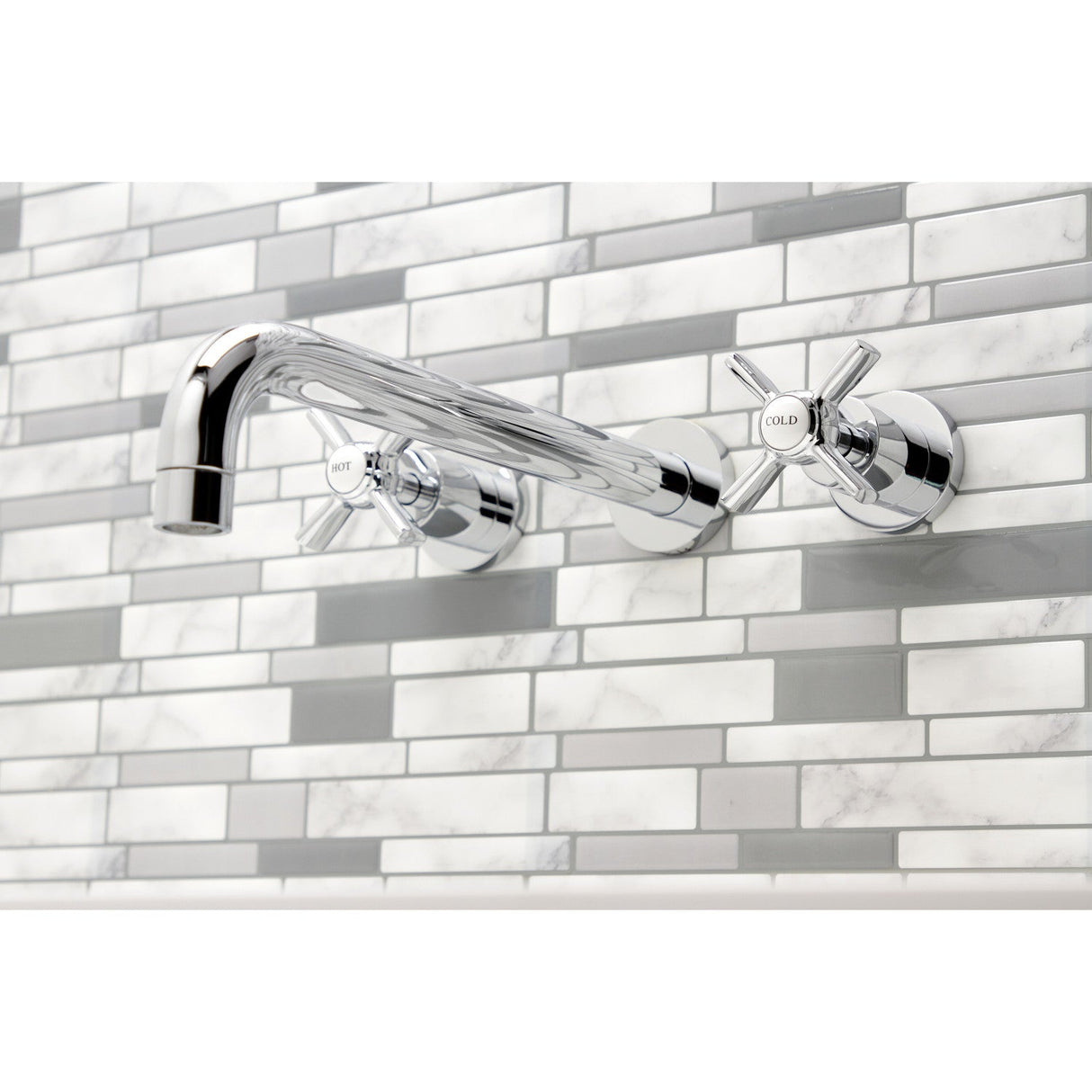 Millennium KS8051ZX Two-Handle 3-Hole Wall Mount Roman Tub Faucet, Polished Chrome