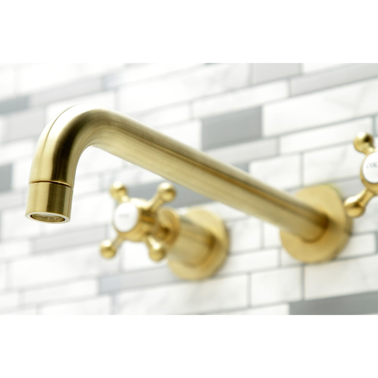 Metropolitan KS8057BX Two-Handle 3-Hole Wall Mount Roman Tub Faucet, Brushed Brass