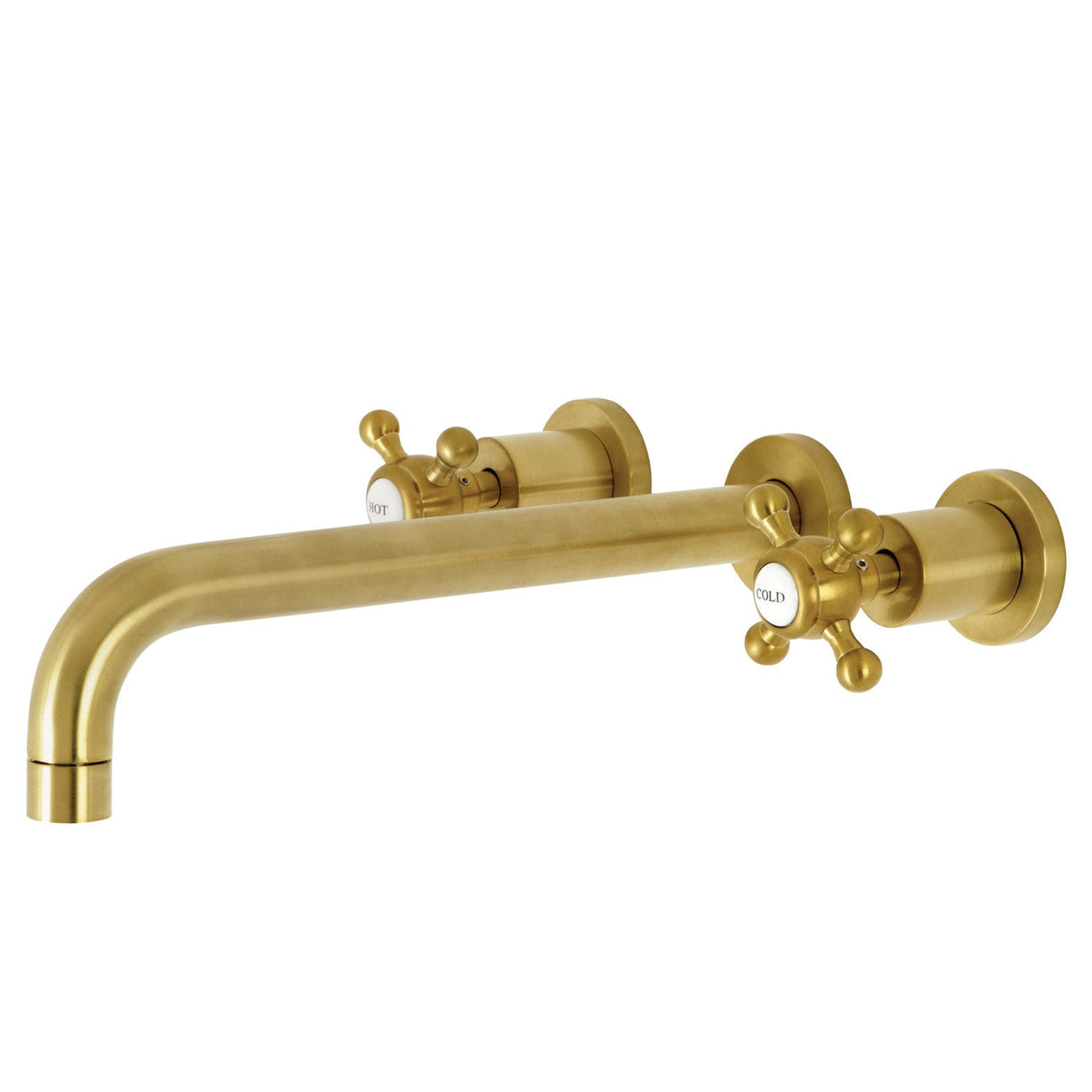 Metropolitan KS8057BX Two-Handle 3-Hole Wall Mount Roman Tub Faucet, Brushed Brass