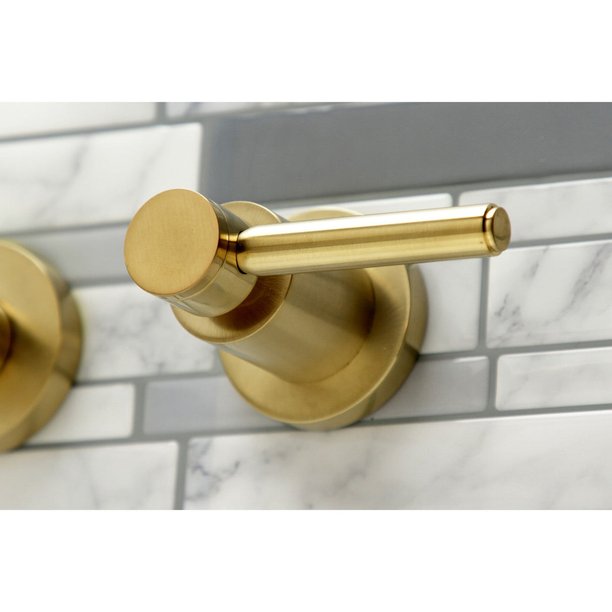 Concord KS8057DL Two-Handle 3-Hole Wall Mount Roman Tub Faucet, Brushed Brass
