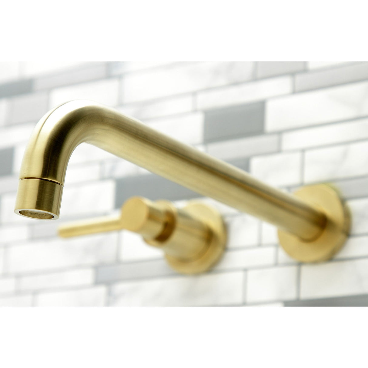 Concord KS8057DL Two-Handle 3-Hole Wall Mount Roman Tub Faucet, Brushed Brass