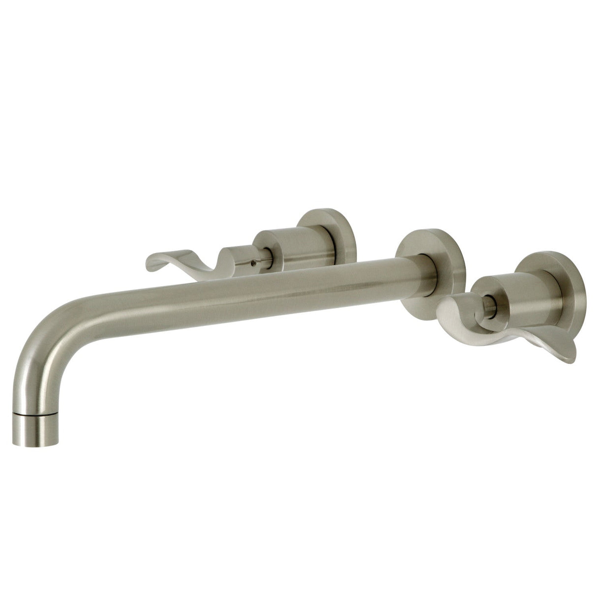 NuWave KS8058DFL Two-Handle 3-Hole Wall Mount Roman Tub Faucet, Brushed Nickel