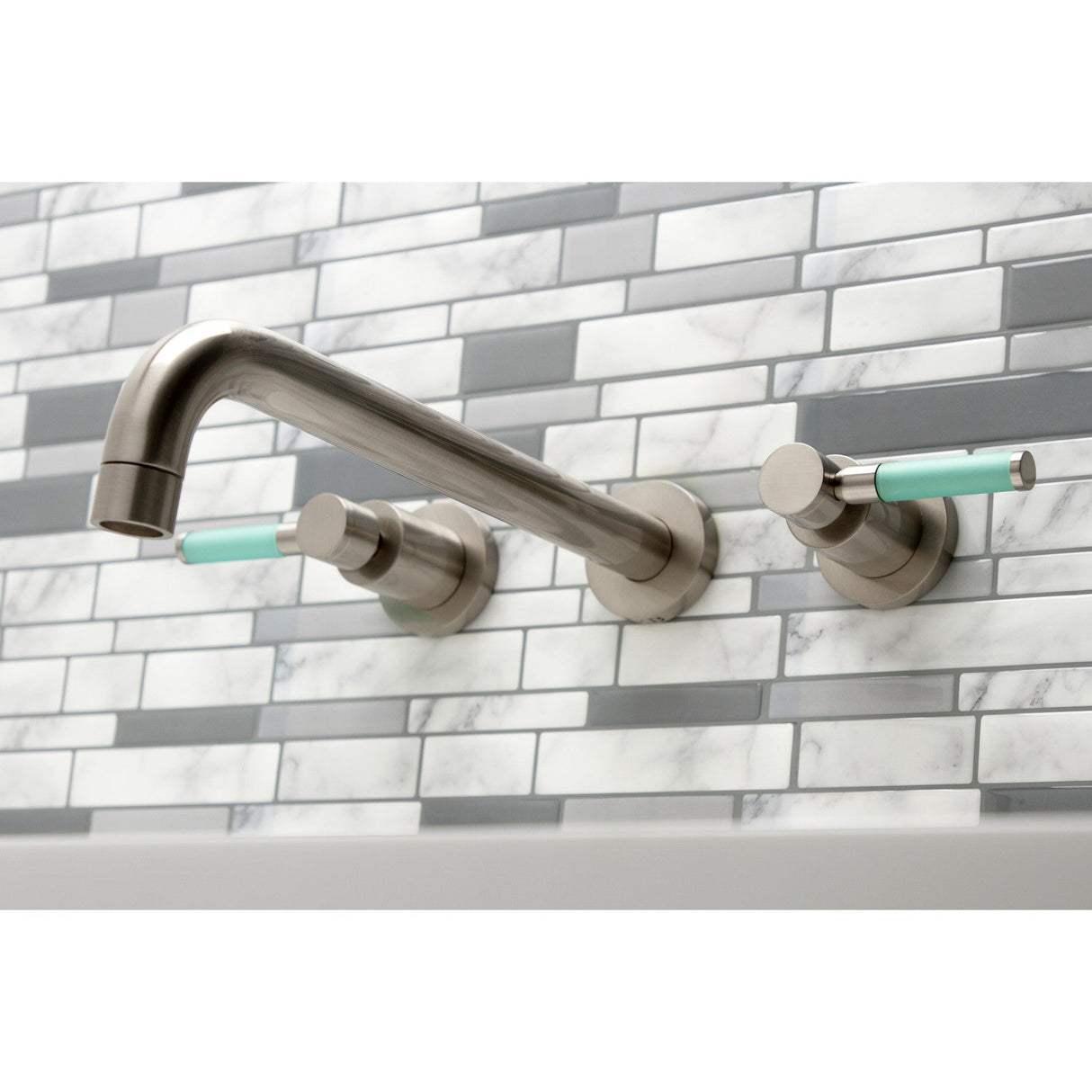 Kaiser KS8058DKL Two-Handle 3-Hole Wall Mount Roman Tub Faucet, Brushed Nickel
