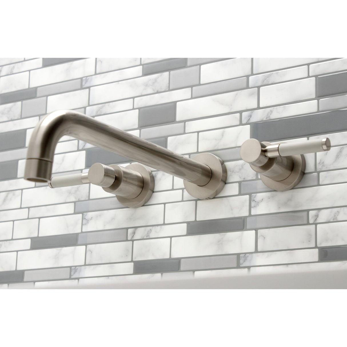 Kaiser KS8058DKL Two-Handle 3-Hole Wall Mount Roman Tub Faucet, Brushed Nickel