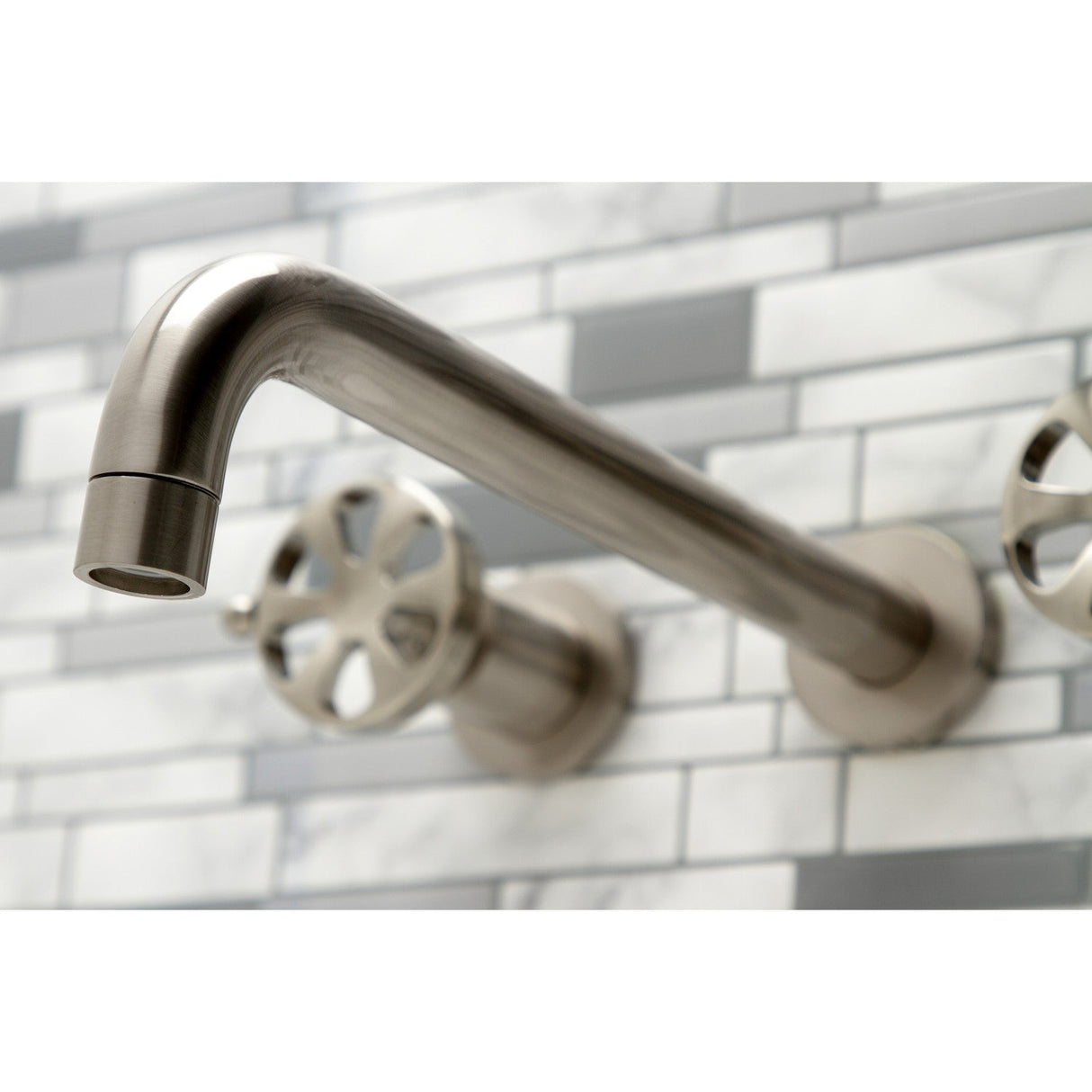 Belknap KS8058RX Two-Handle 3-Hole Wall Mount Roman Tub Faucet, Brushed Nickel