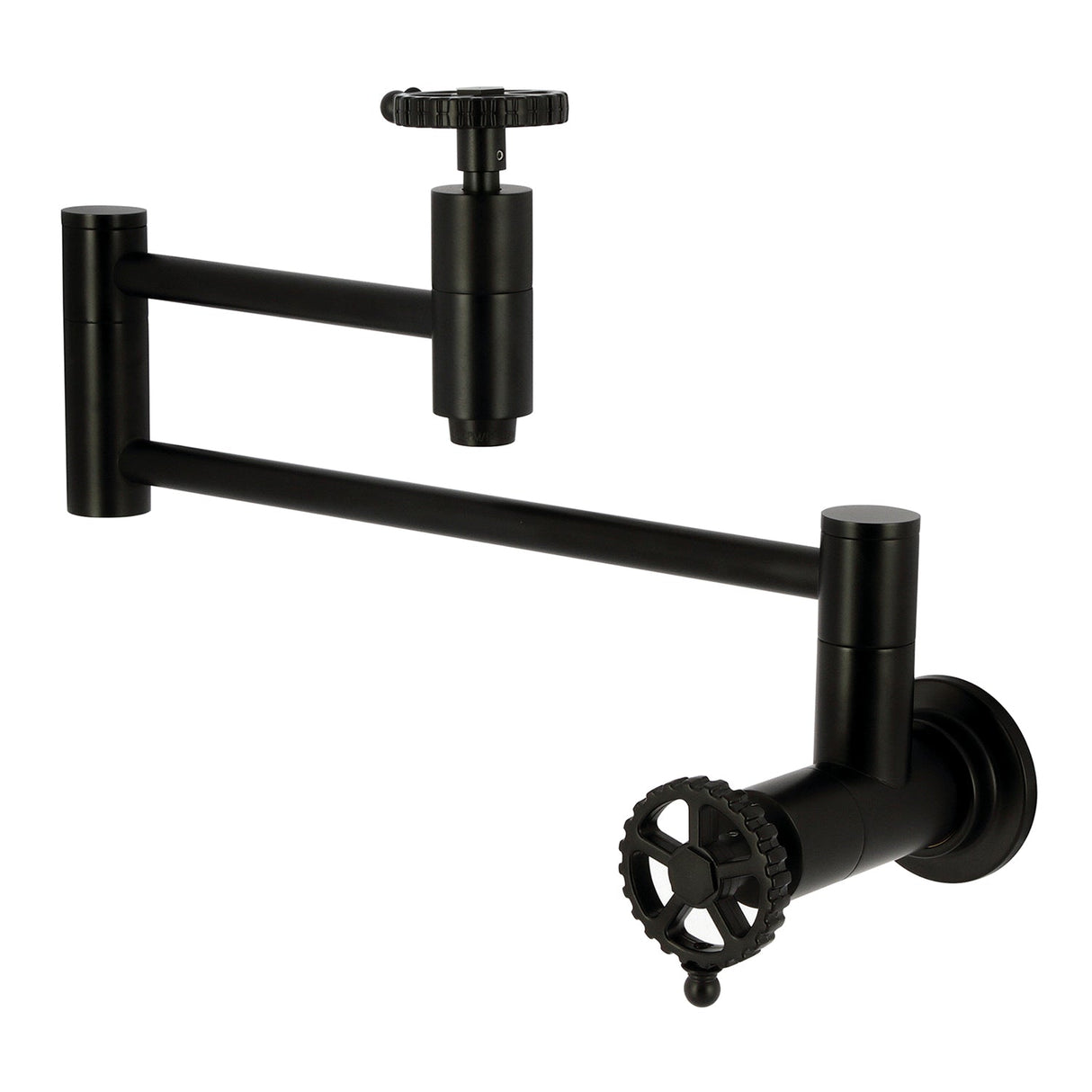 Fuller KS8100CG Two-Handle Wall Mount Pot Filler, Matte Black