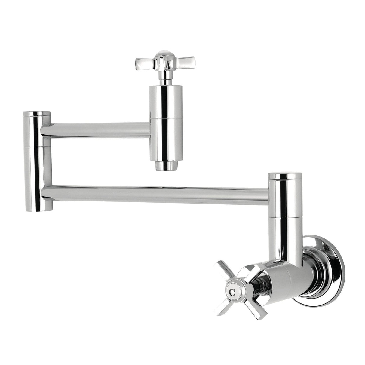 Millennium KS8101ZX Two-Handle 1-Hole Wall Mount Pot Filler, Polished Chrome
