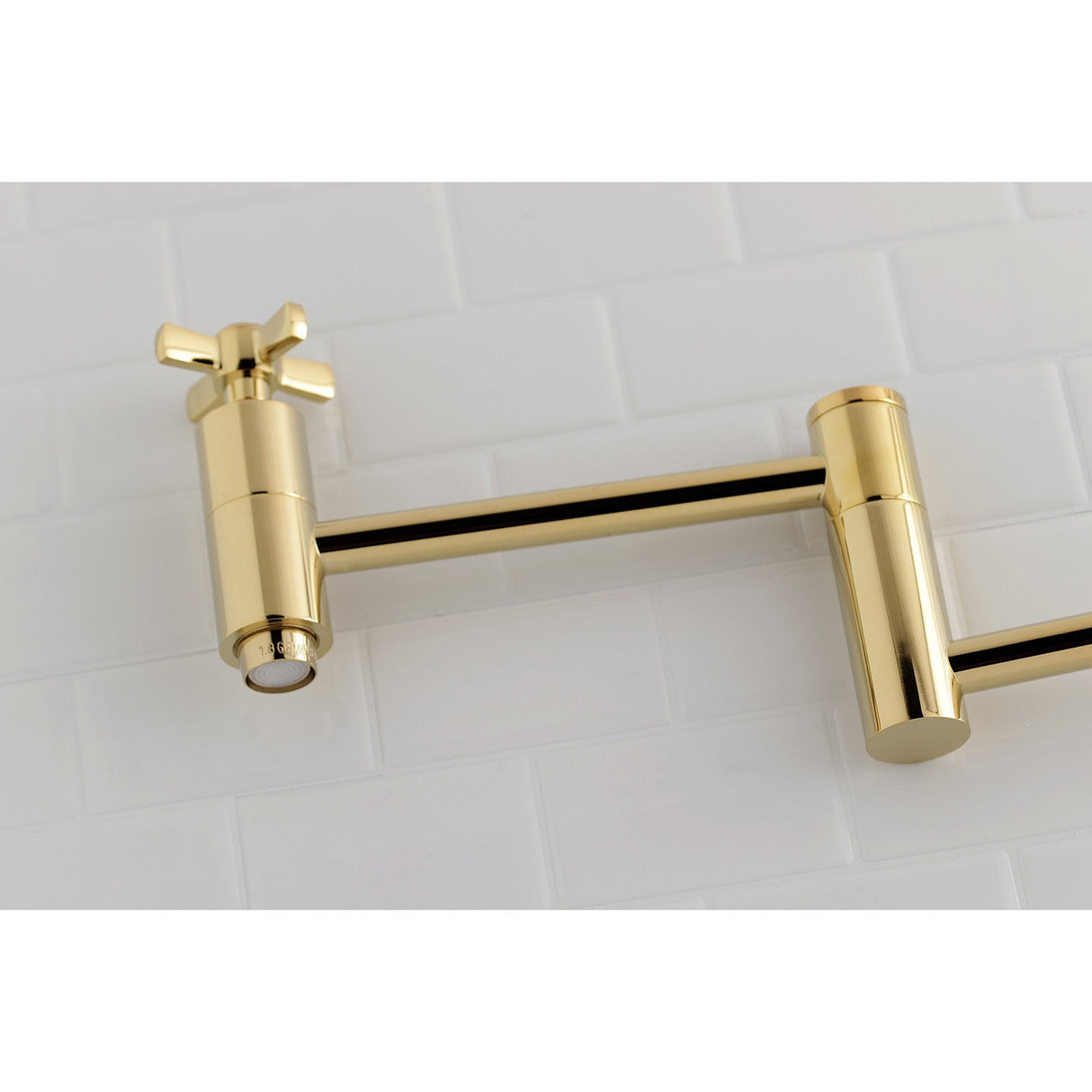 Millennium KS8102ZX Two-Handle 1-Hole Wall Mount Pot Filler, Polished Brass