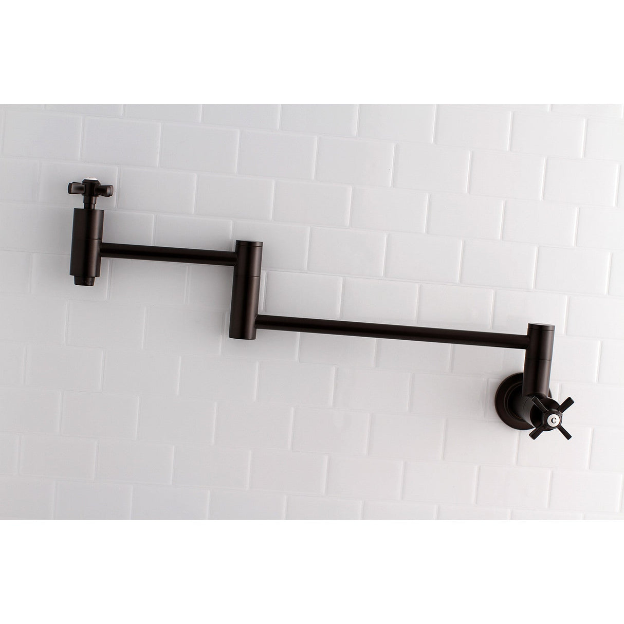 Millennium KS8105ZX Two-Handle 1-Hole Wall Mount Pot Filler, Oil Rubbed Bronze