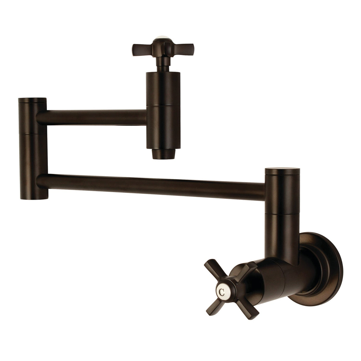 Millennium KS8105ZX Two-Handle 1-Hole Wall Mount Pot Filler, Oil Rubbed Bronze
