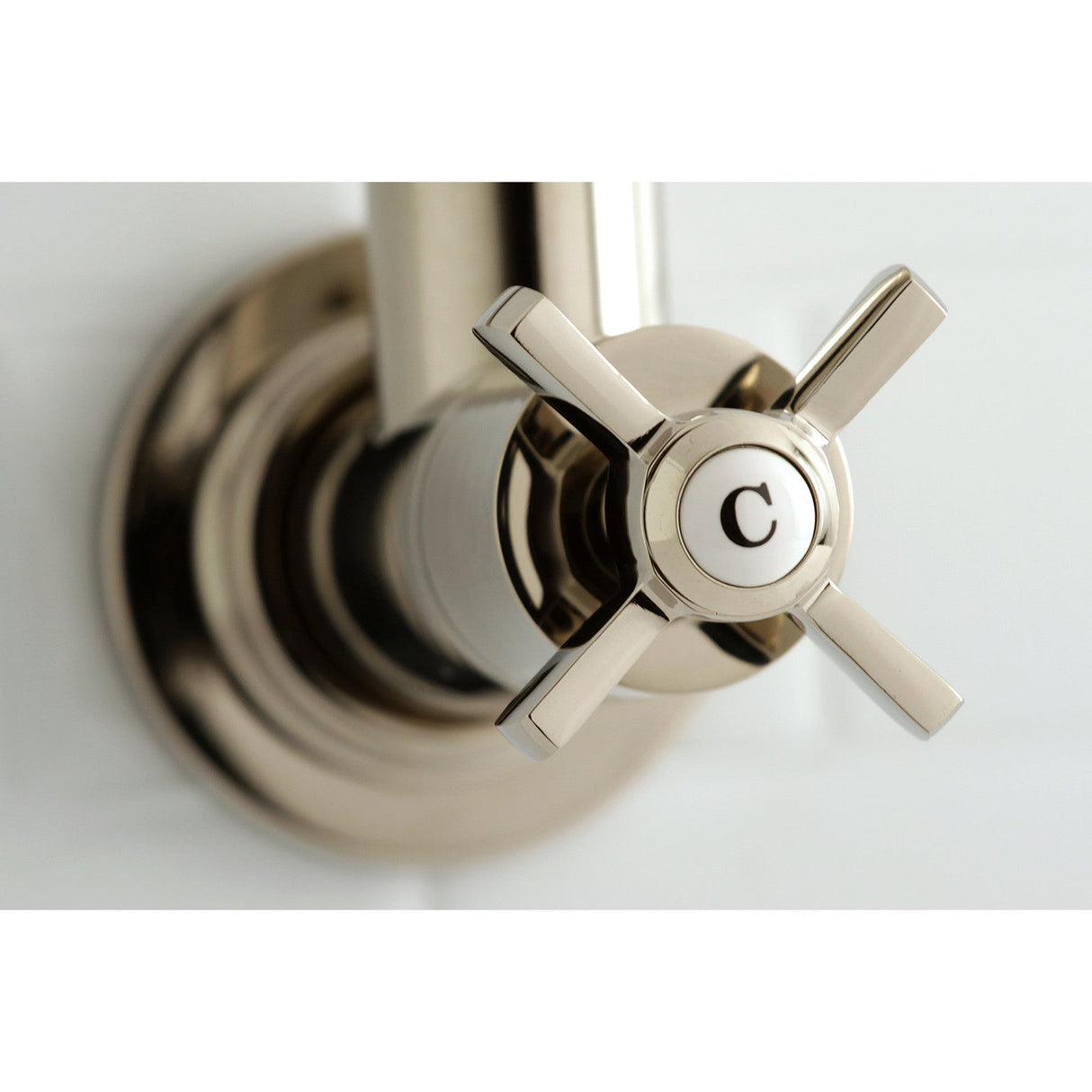 Millennium KS8106ZX Two-Handle 1-Hole Wall Mount Pot Filler, Polished Nickel