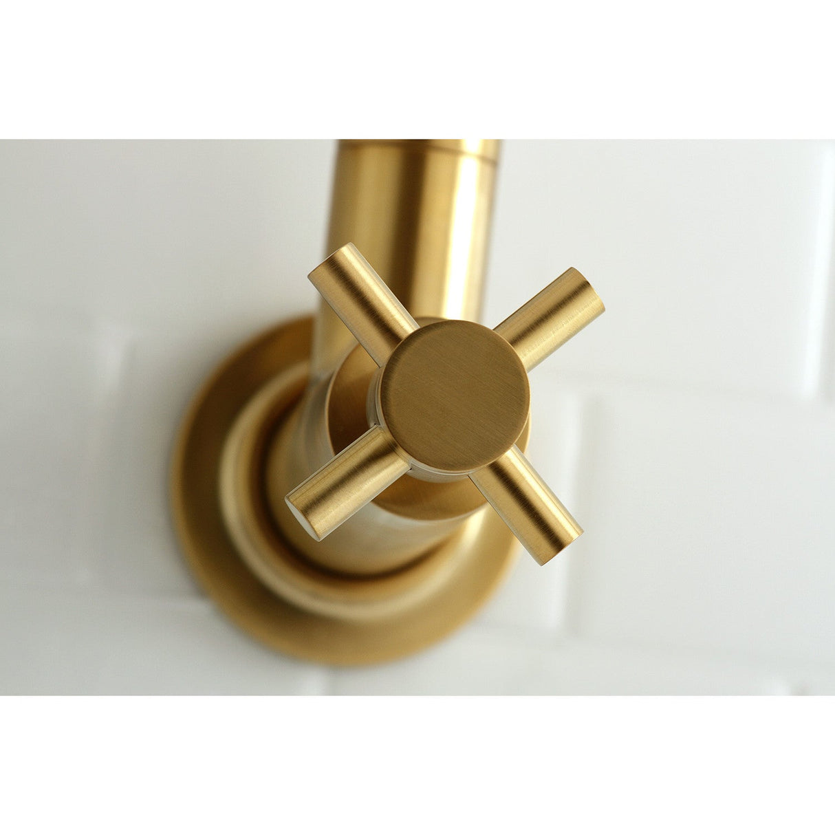 Concord KS8107DX Two-Handle 1-Hole Wall Mount Pot Filler, Brushed Brass