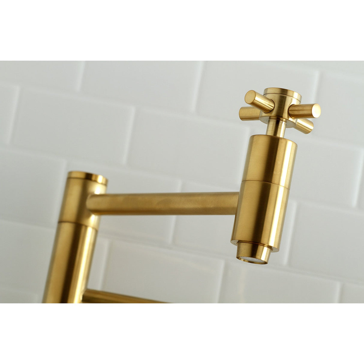 Concord KS8107DX Two-Handle 1-Hole Wall Mount Pot Filler, Brushed Brass