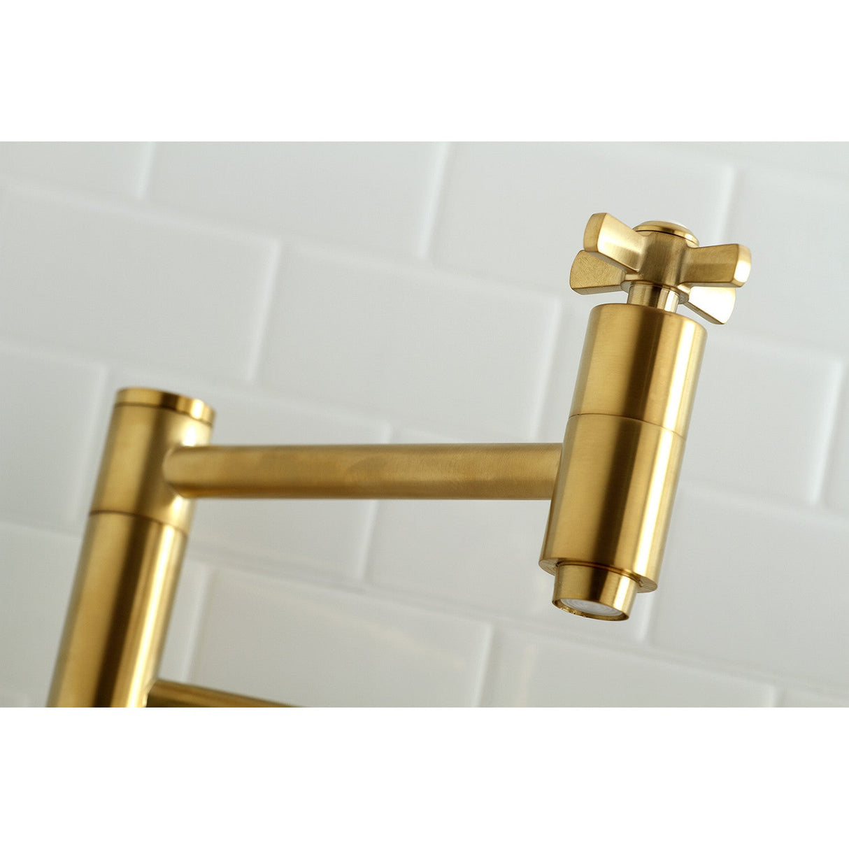 Millennium KS8107ZX Two-Handle 1-Hole Wall Mount Pot Filler, Brushed Brass