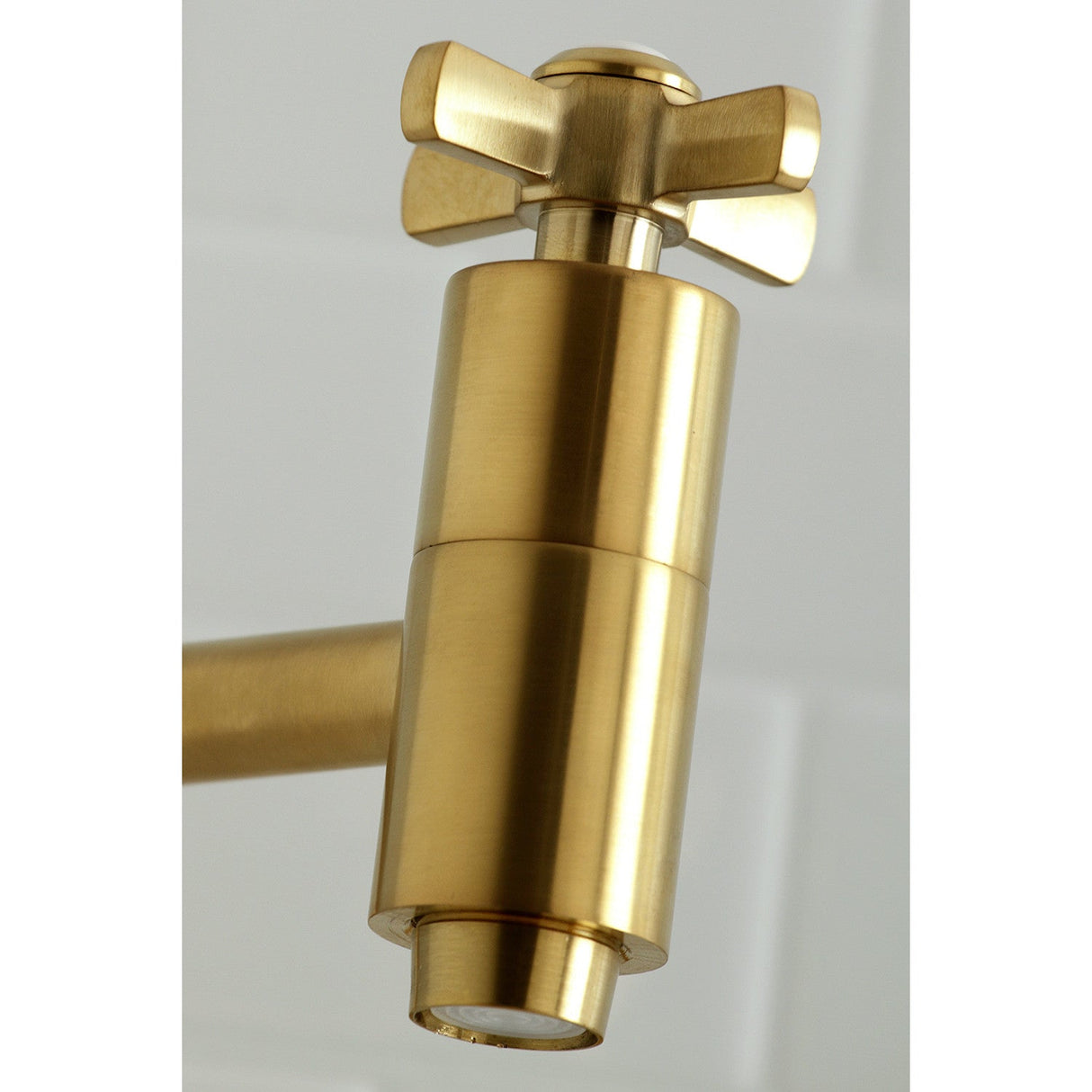 Millennium KS8107ZX Two-Handle 1-Hole Wall Mount Pot Filler, Brushed Brass