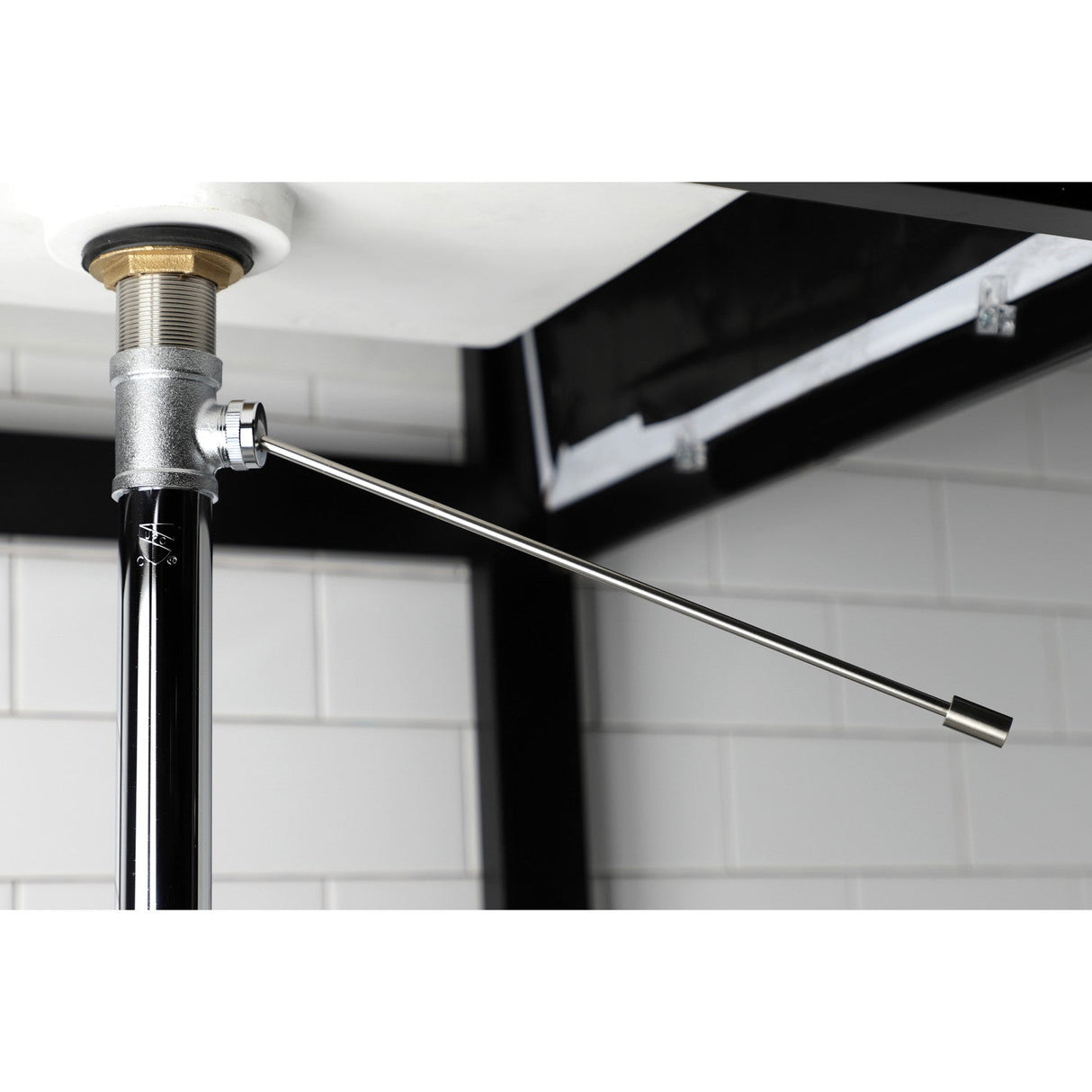 Concord KS8108 Brass Pop-Up Bathroom Sink Drain without Overflow, 22 Gauge, Brushed Nickel