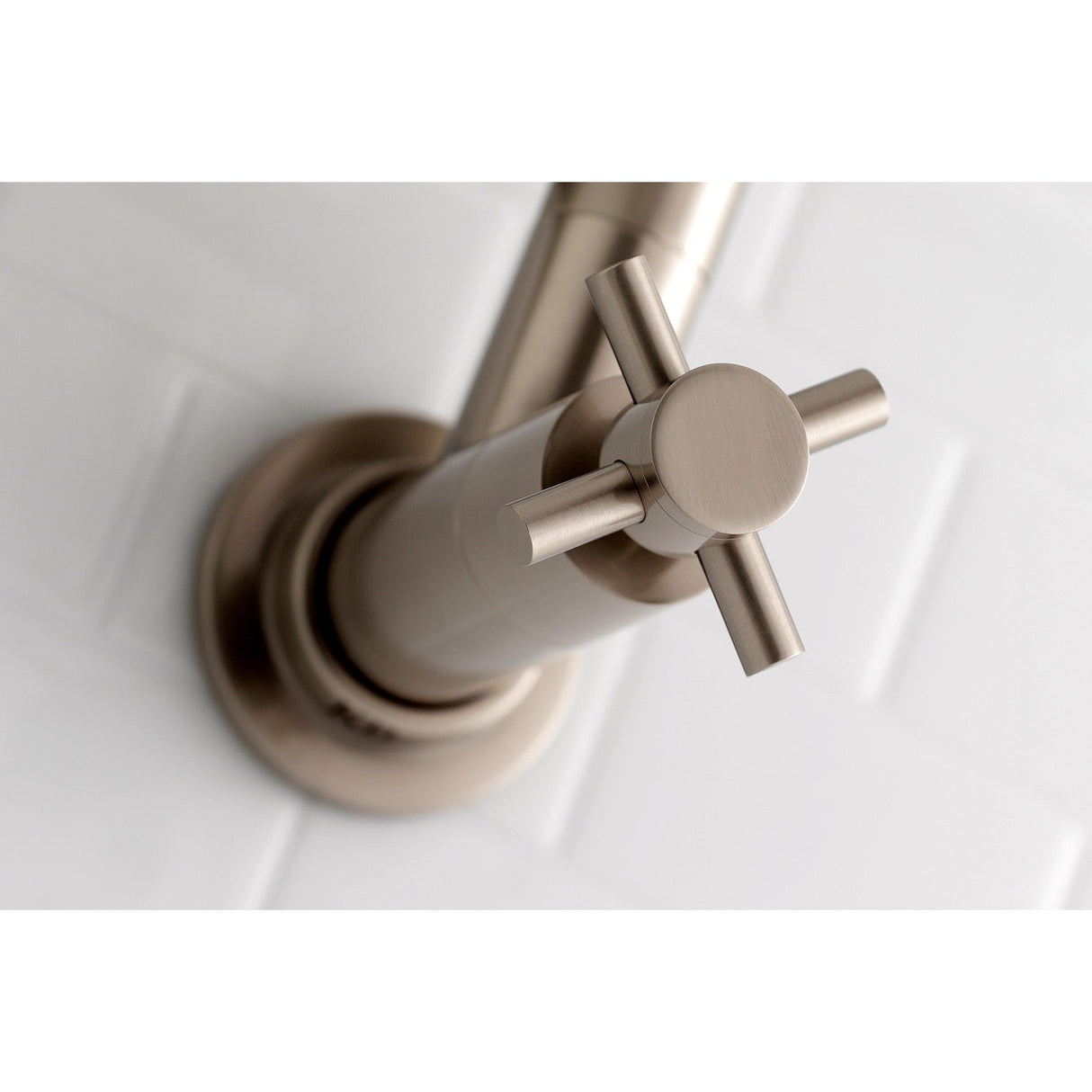 Concord KS8108DX Two-Handle 1-Hole Wall Mount Pot Filler, Brushed Nickel