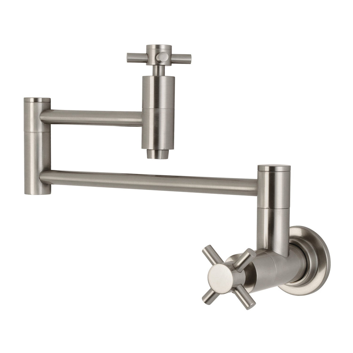 Concord KS8108DX Two-Handle 1-Hole Wall Mount Pot Filler, Brushed Nickel