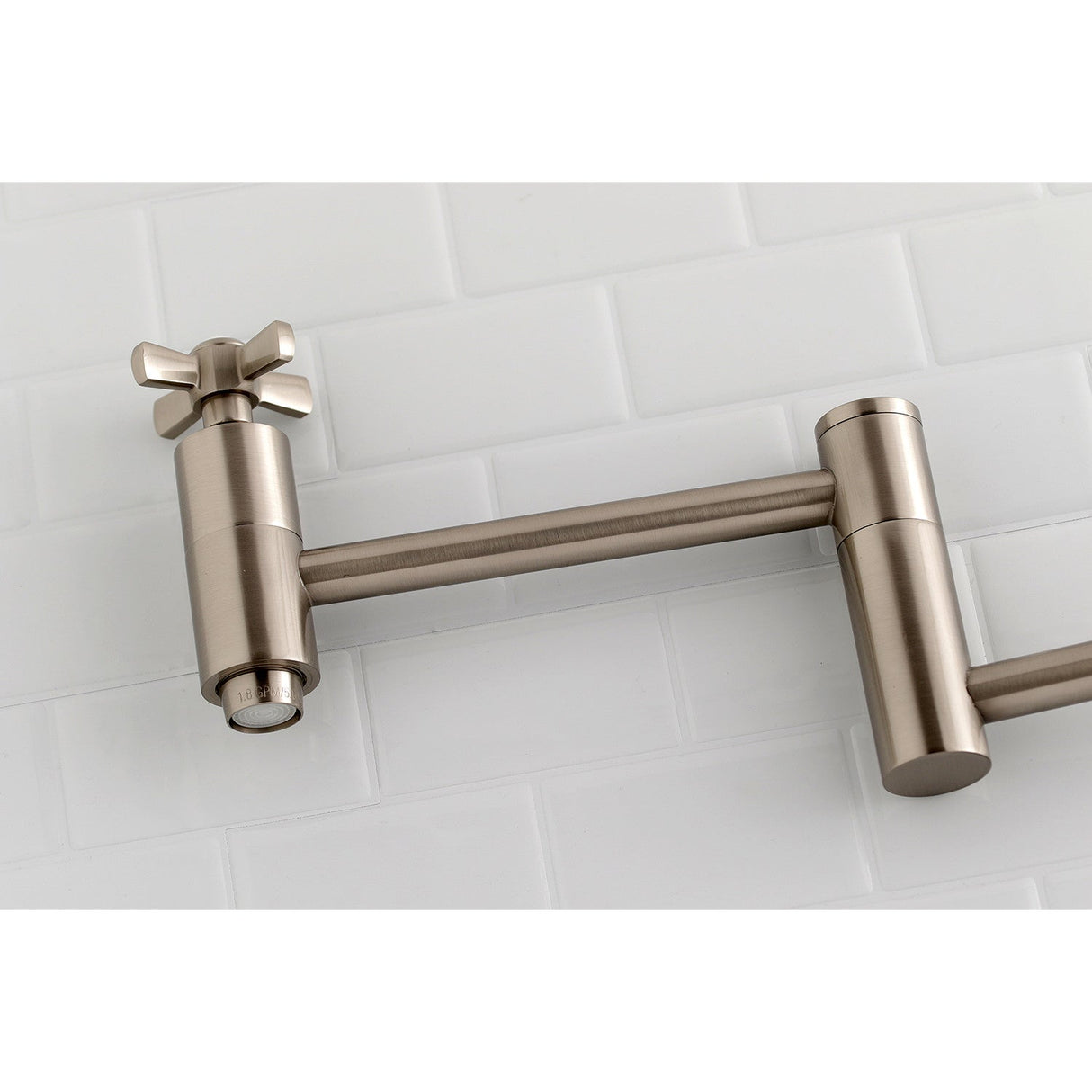 Millennium KS8108ZX Two-Handle 1-Hole Wall Mount Pot Filler, Brushed Nickel