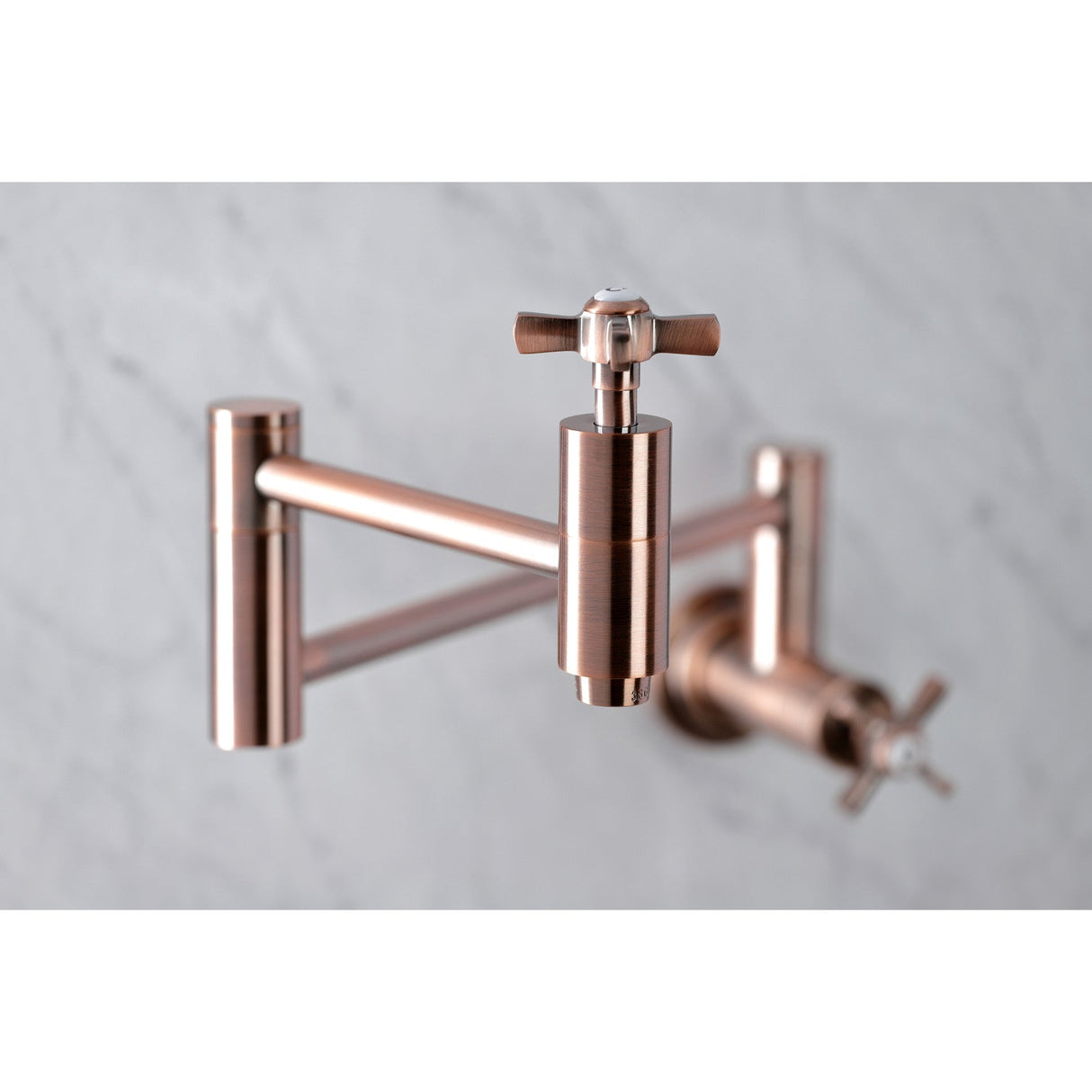 Millennium KS810ZXAC Two-Handle 1-Hole Wall Mount Pot Filler, Antique Copper