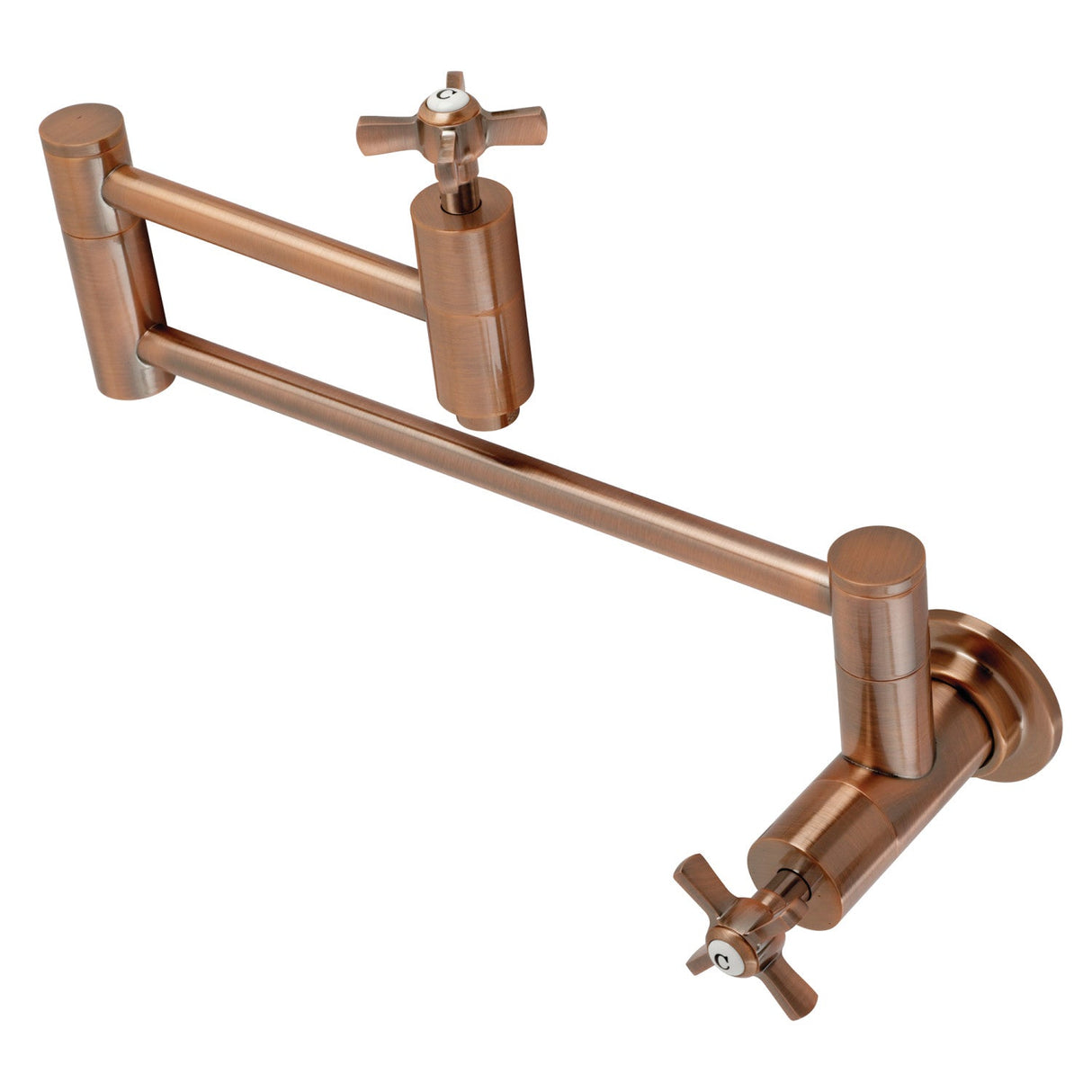 Millennium KS810ZXAC Two-Handle 1-Hole Wall Mount Pot Filler, Antique Copper