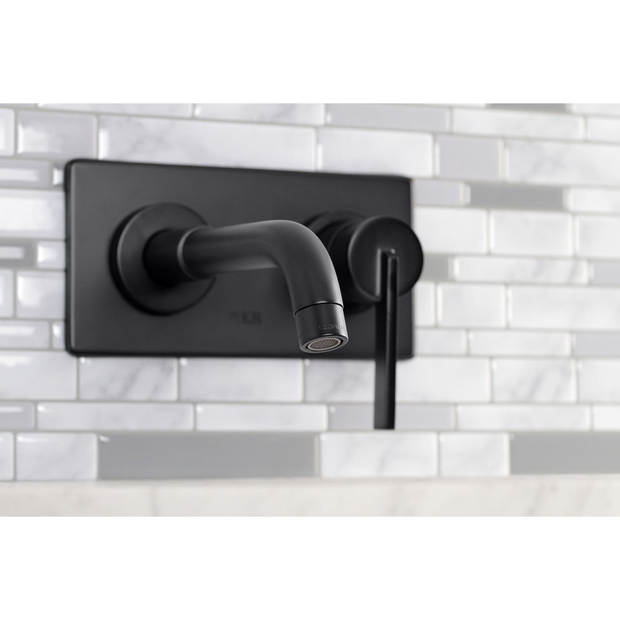 Continental KS8110CTL Single-Handle 2-Hole Wall Mount Bathroom Faucet, Matte Black