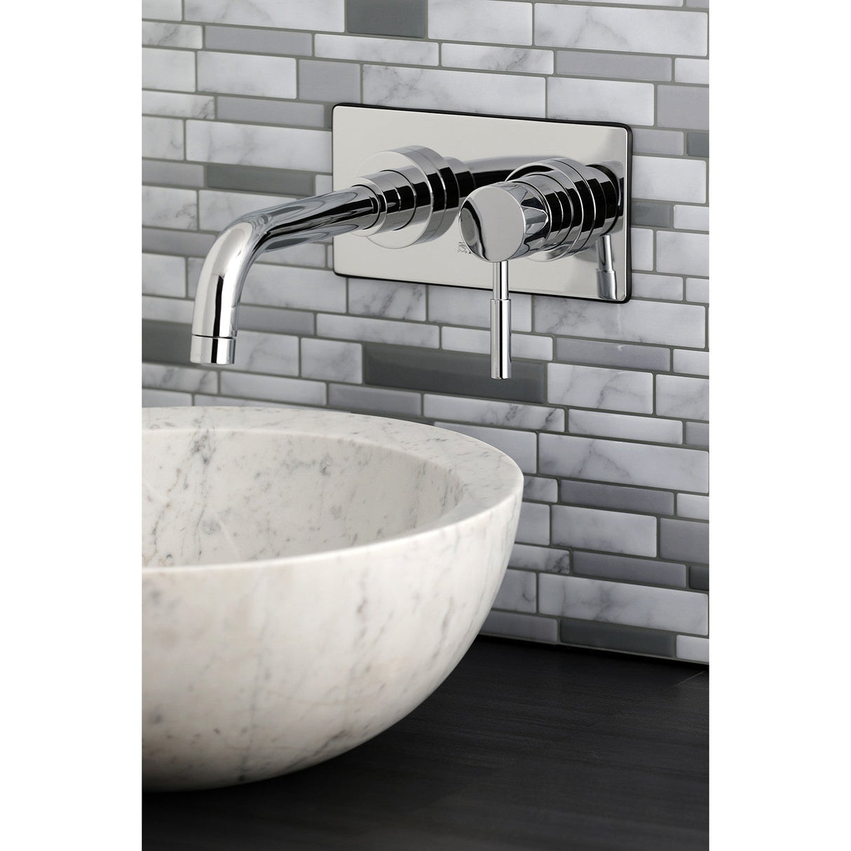 Concord KS8111DL Single-Handle 2-Hole Wall Mount Bathroom Faucet, Polished Chrome